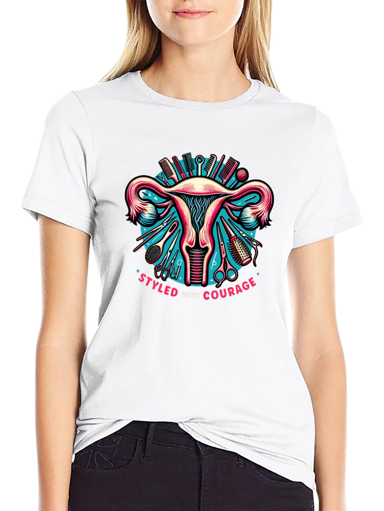 Styled With Courage Black Graphic Tee