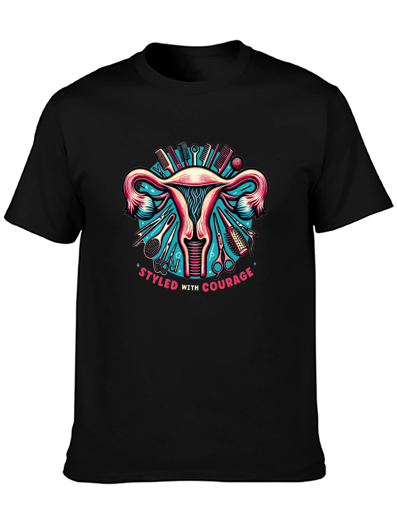 Styled With Courage Black Graphic Tee