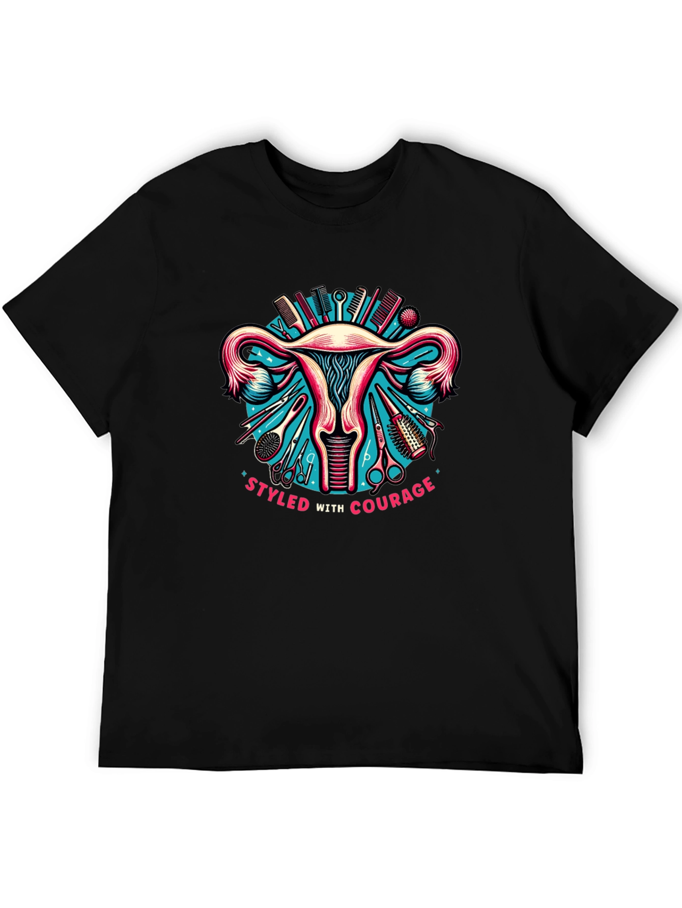 Styled With Courage Black Graphic Tee