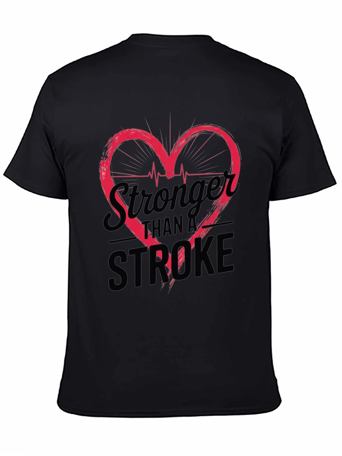 Stronger Than A Stroke Heartbeat Graphic Tee