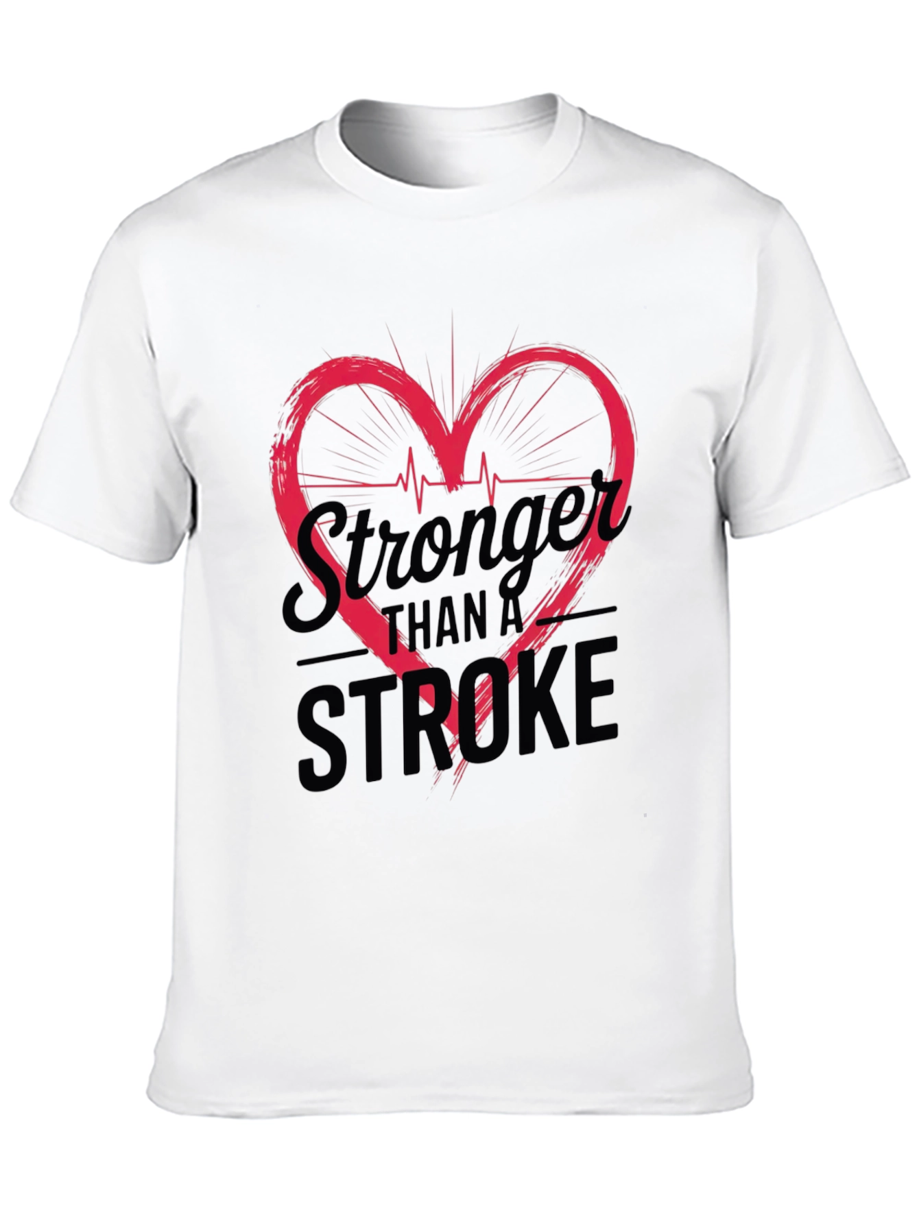 Stronger Than A Stroke Heartbeat Graphic Tee