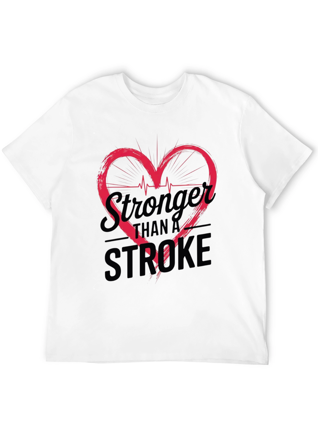 Stronger Than A Stroke Heartbeat Graphic Tee