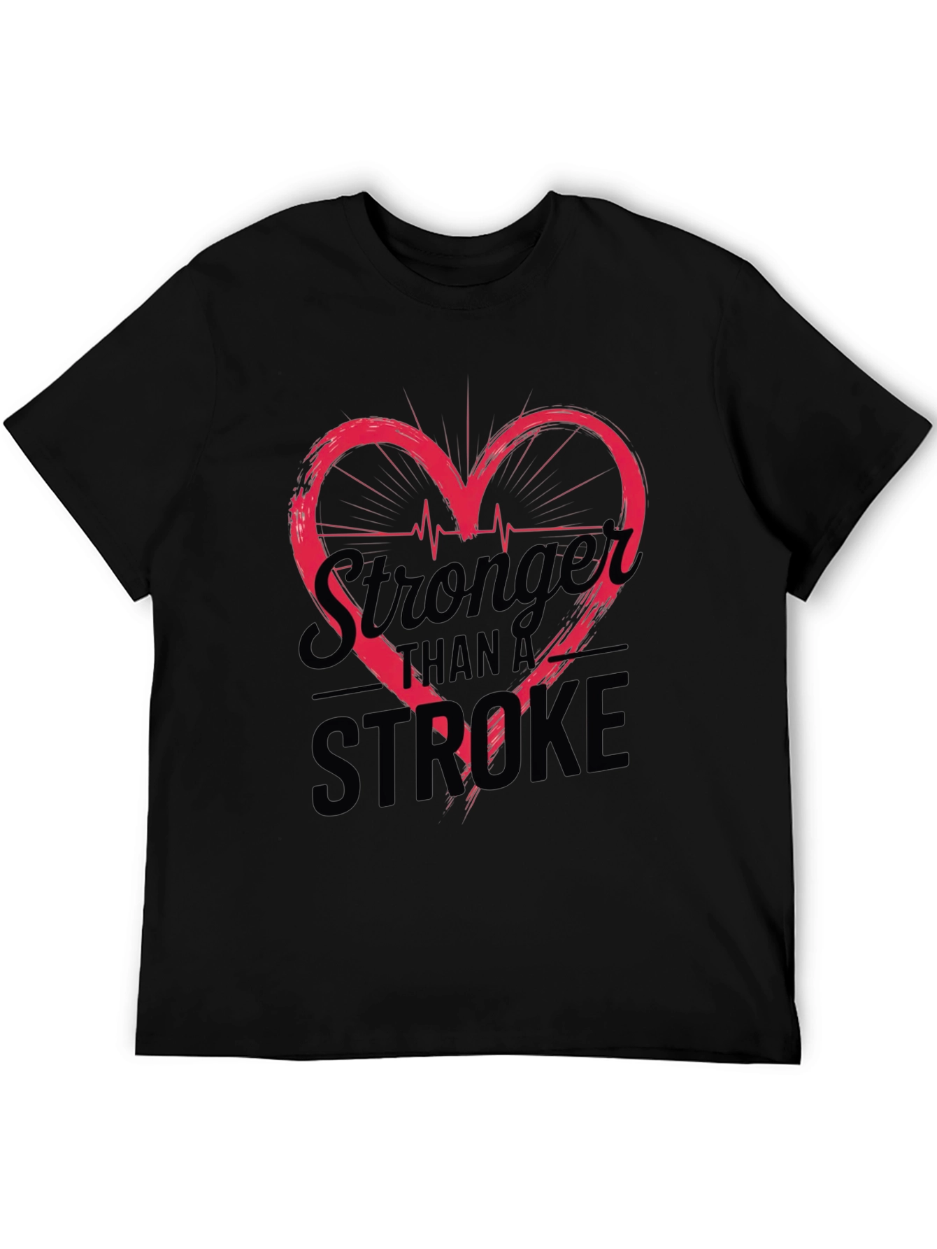 Stronger Than A Stroke Heartbeat Graphic Tee