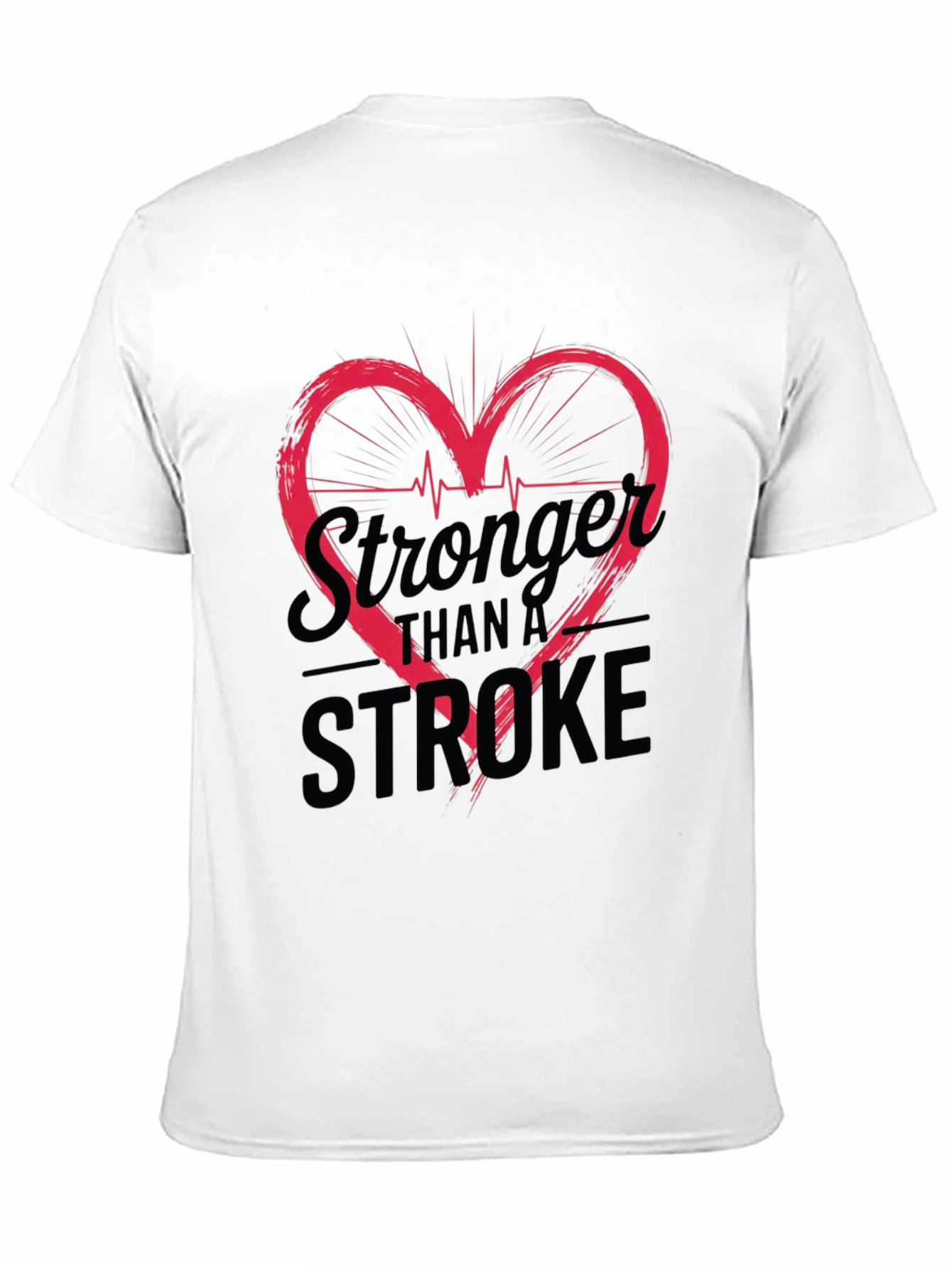 Stronger Than A Stroke Heartbeat Graphic Tee