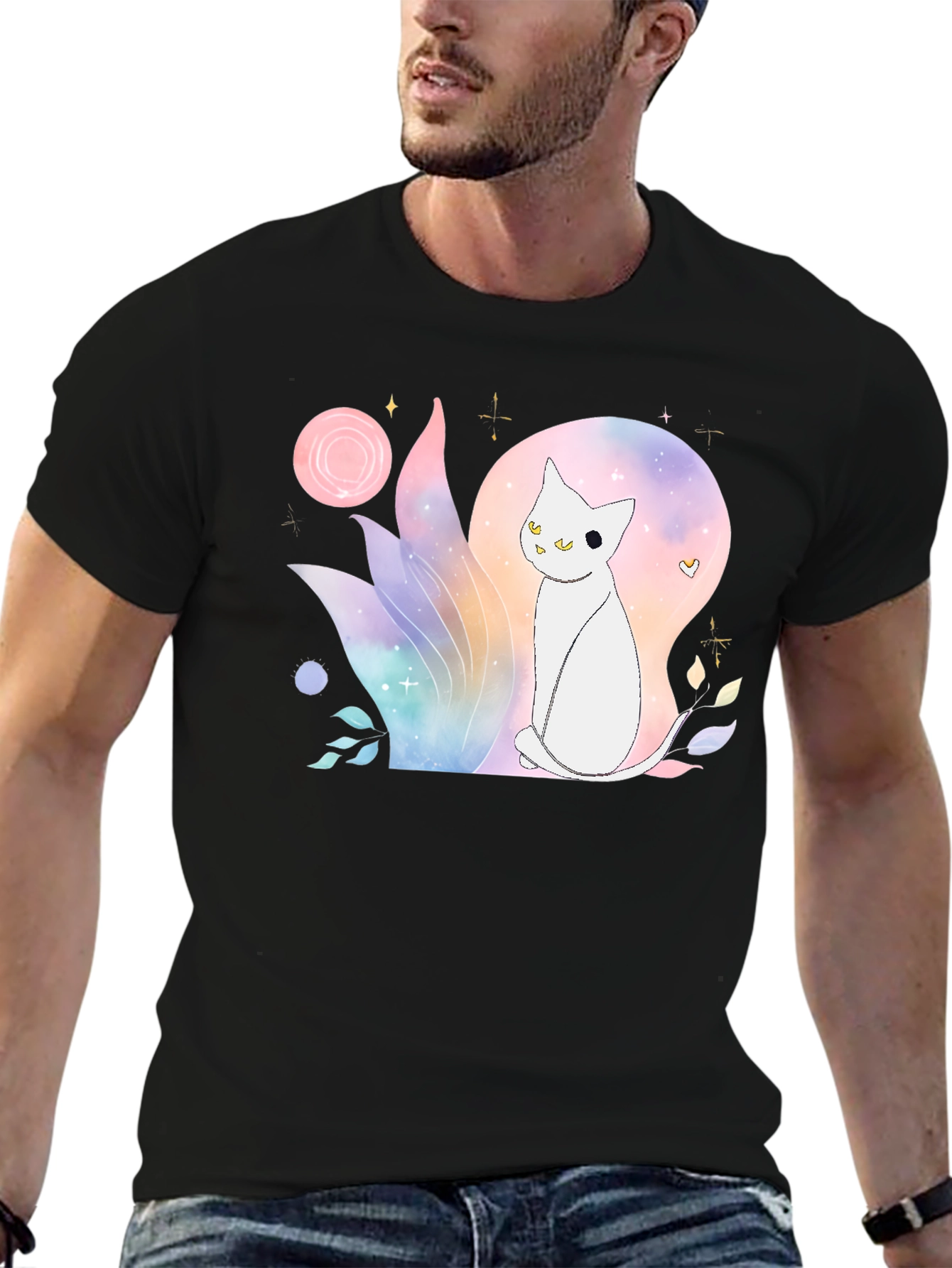 Watercolor Cat Graphic T-Shirt