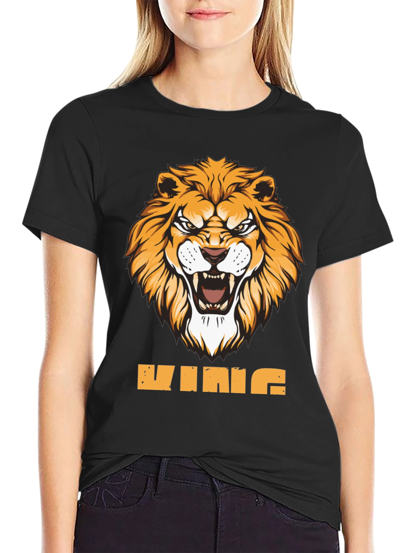 King Lion Graphic Tee - Fierce Animal Design