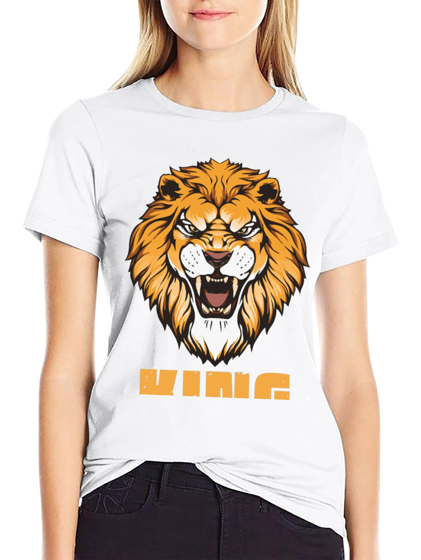 King Lion Graphic Tee - Fierce Animal Design