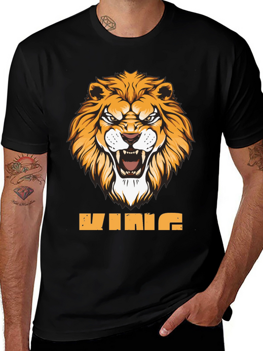 King Lion Graphic Tee - Fierce Animal Design