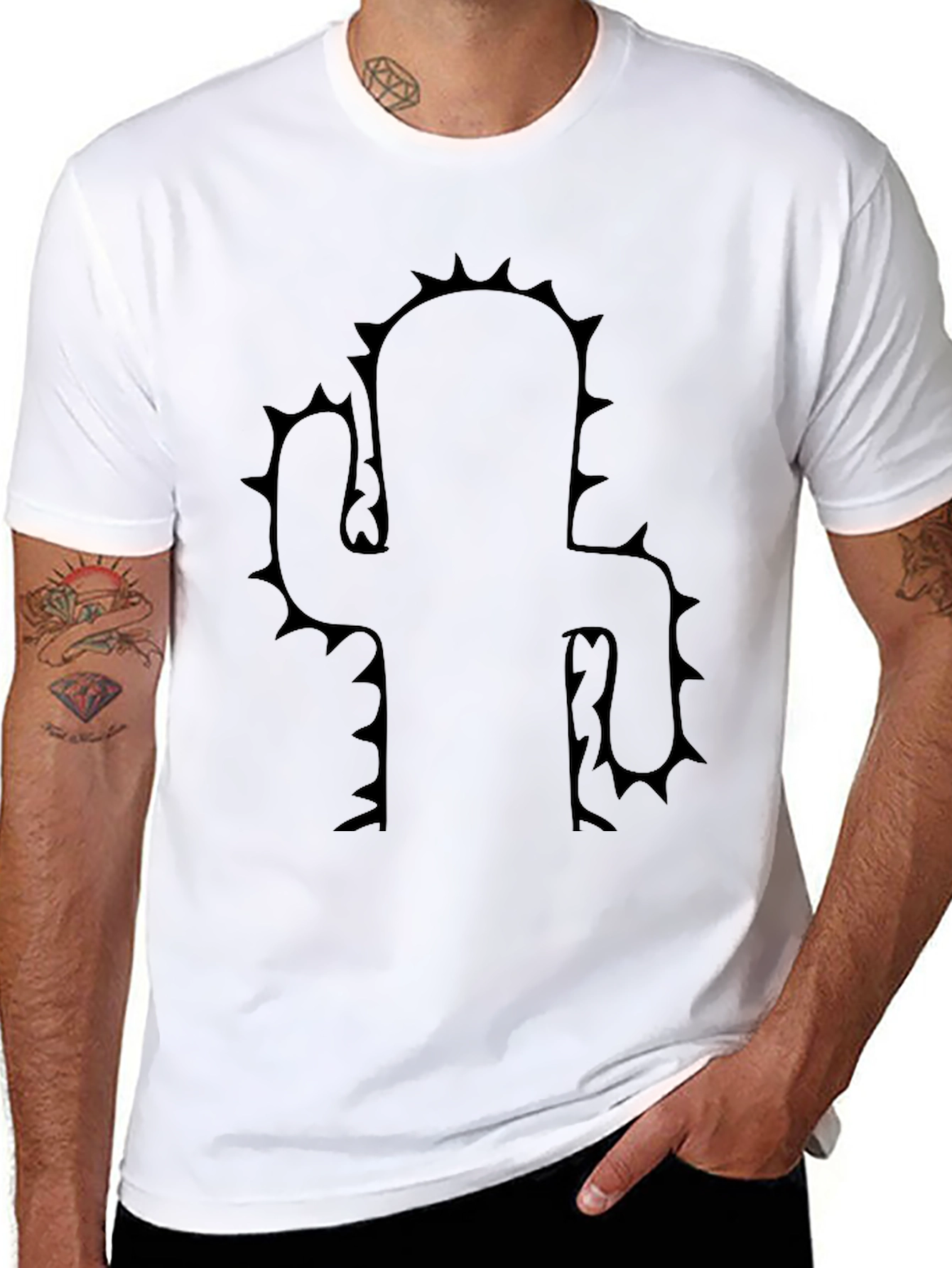 Cactus Silhouette T-Shirt - Mens Casual Tee