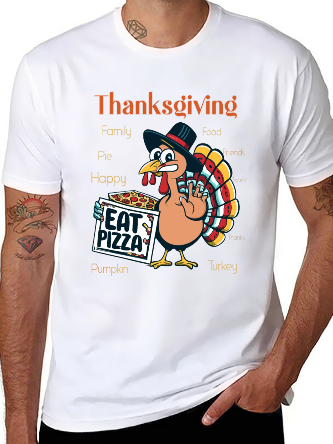 Thanksgiving Turkey Pizza T-Shirt