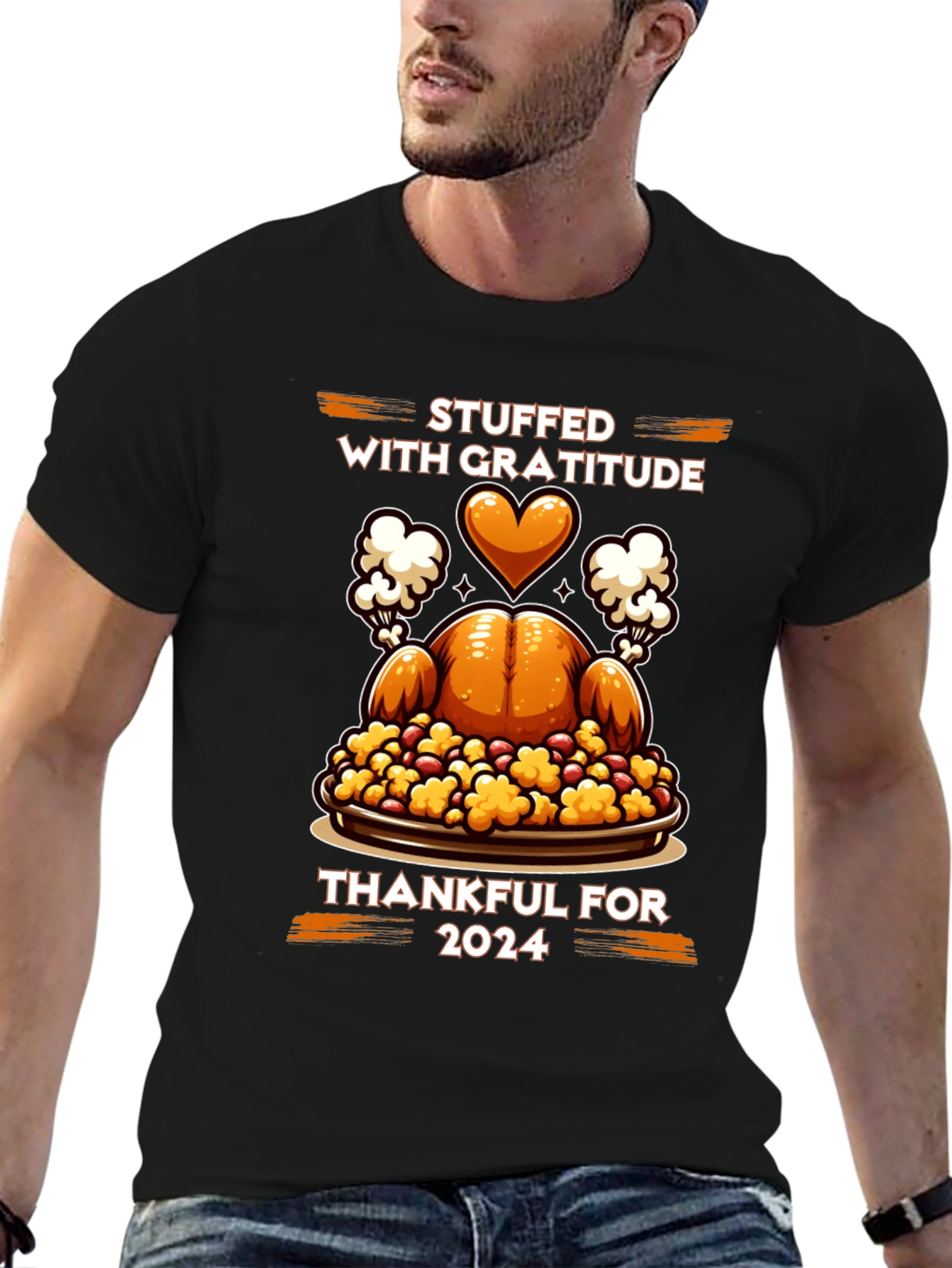 Stuffed with Gratitude Thanksgiving 2024 T-Shirt