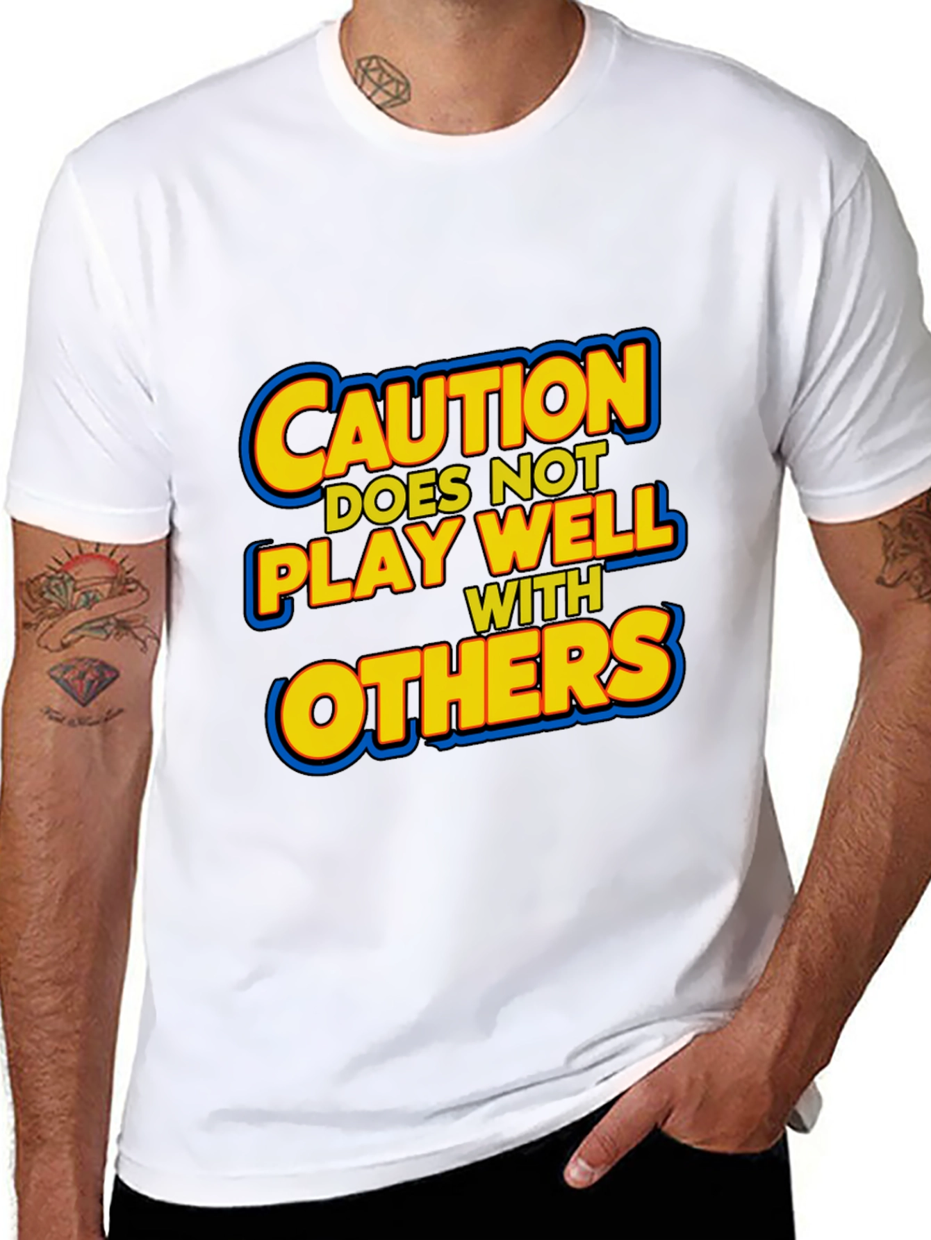 Caution: Does Not Play Well with Others Black T-Shirt
