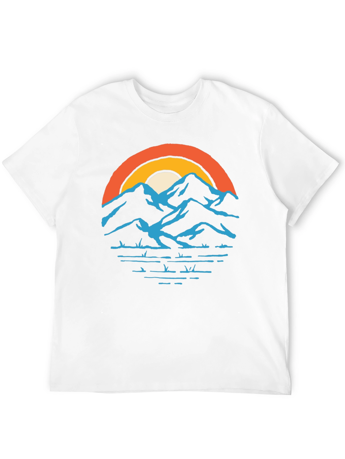 Mountains and Sunset Graphic Tee - Black