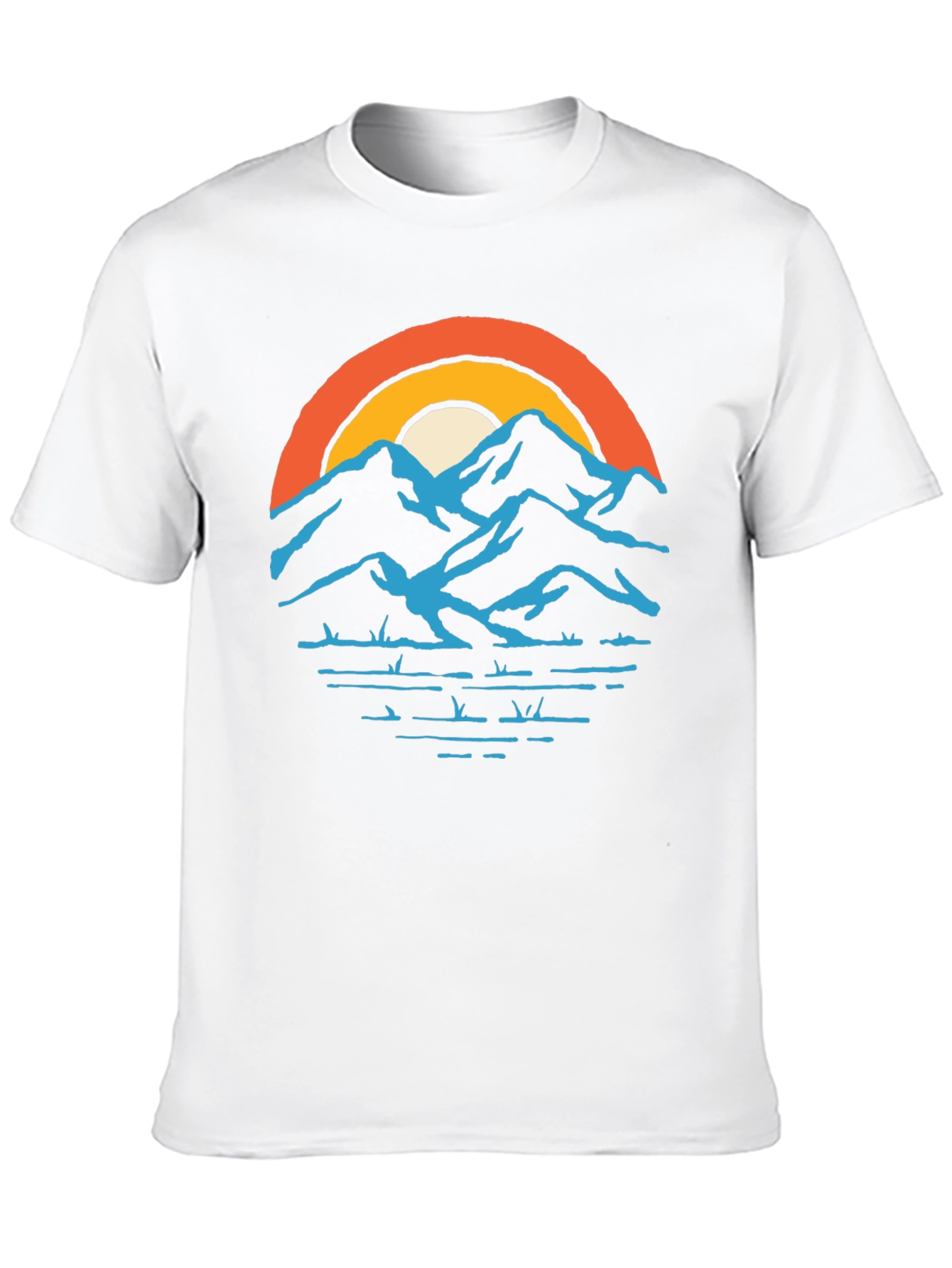 Mountains and Sunset Graphic Tee - Black
