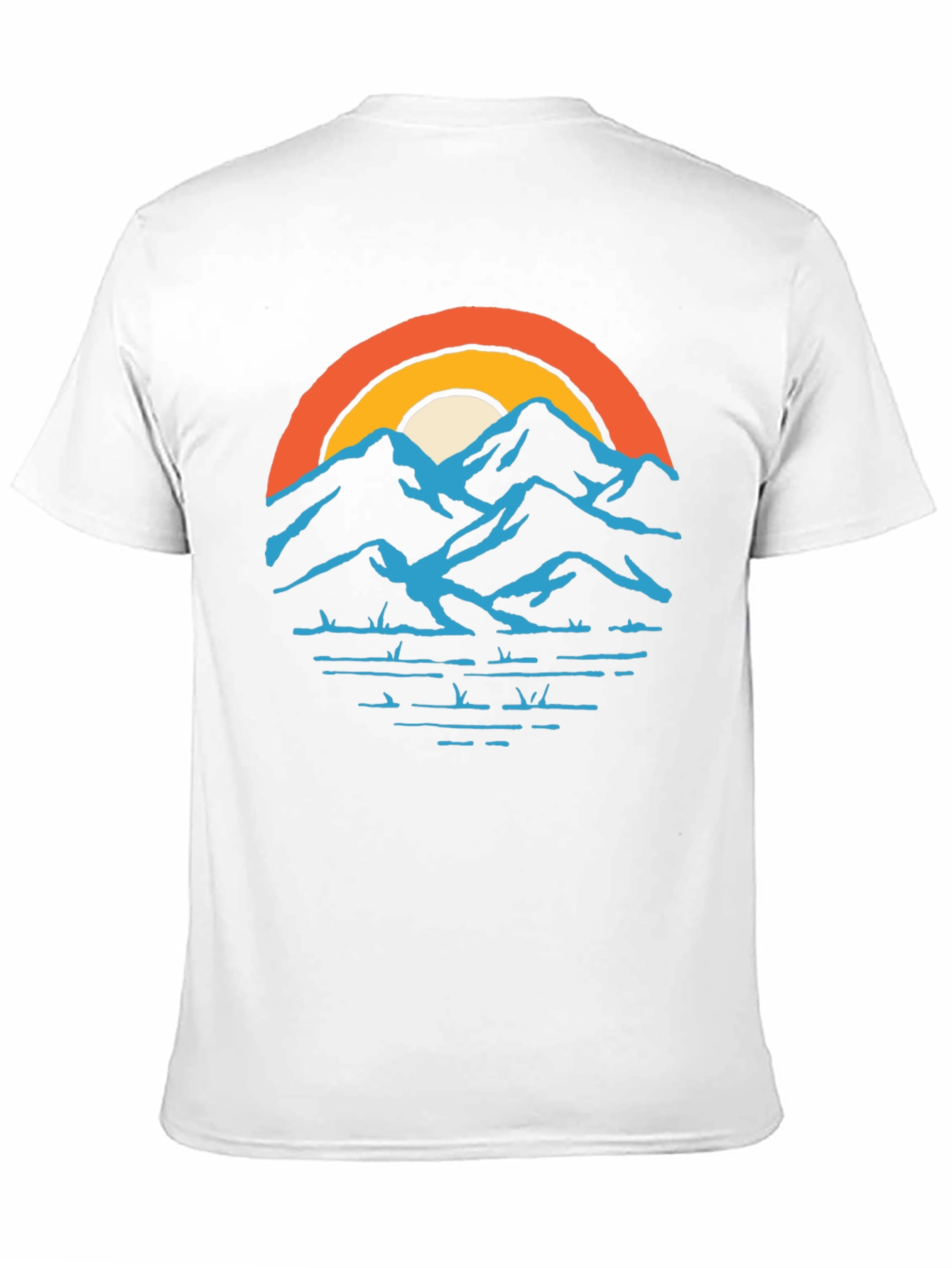 Mountains and Sunset Graphic Tee - Black