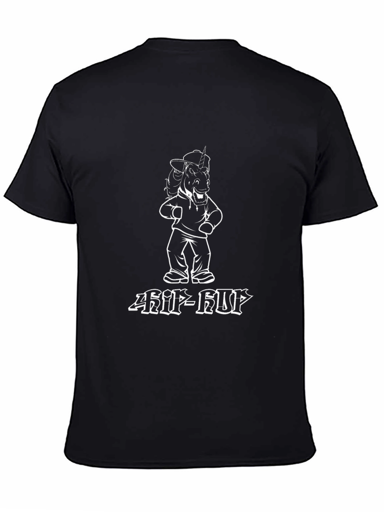 Cool Hip Hop Unicorn Black T-Shirt