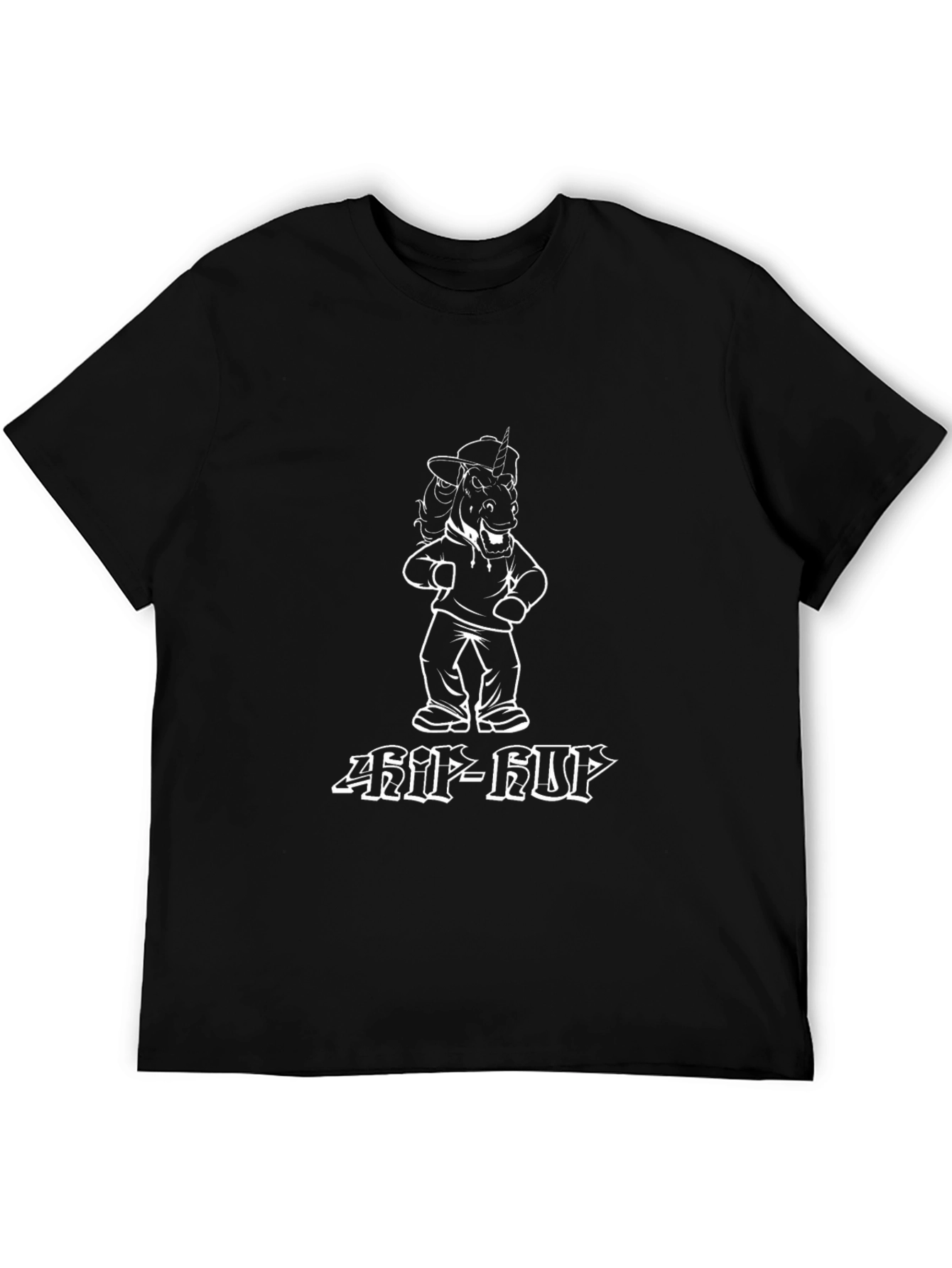 Cool Hip Hop Unicorn Black T-Shirt