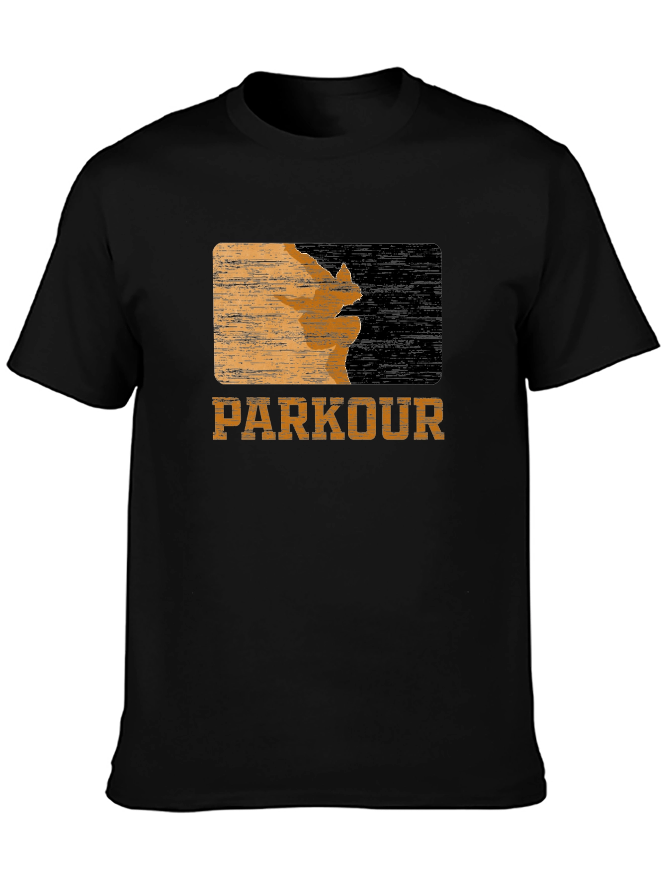 Parkour Textured Graphic Tee - Black