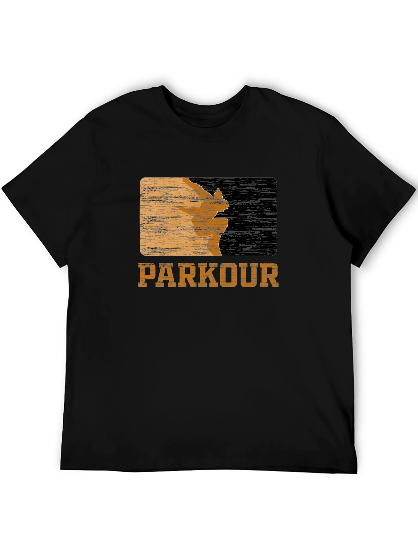 Parkour Textured Graphic Tee - Black