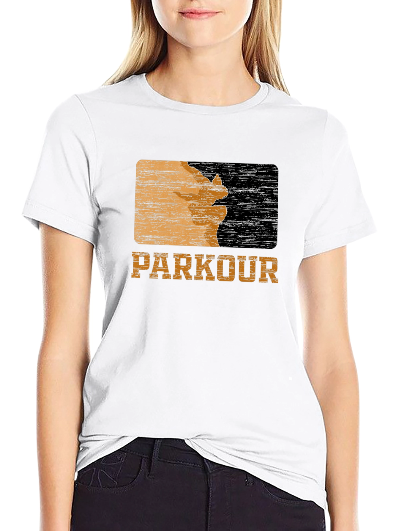 Parkour Textured Graphic Tee - Black