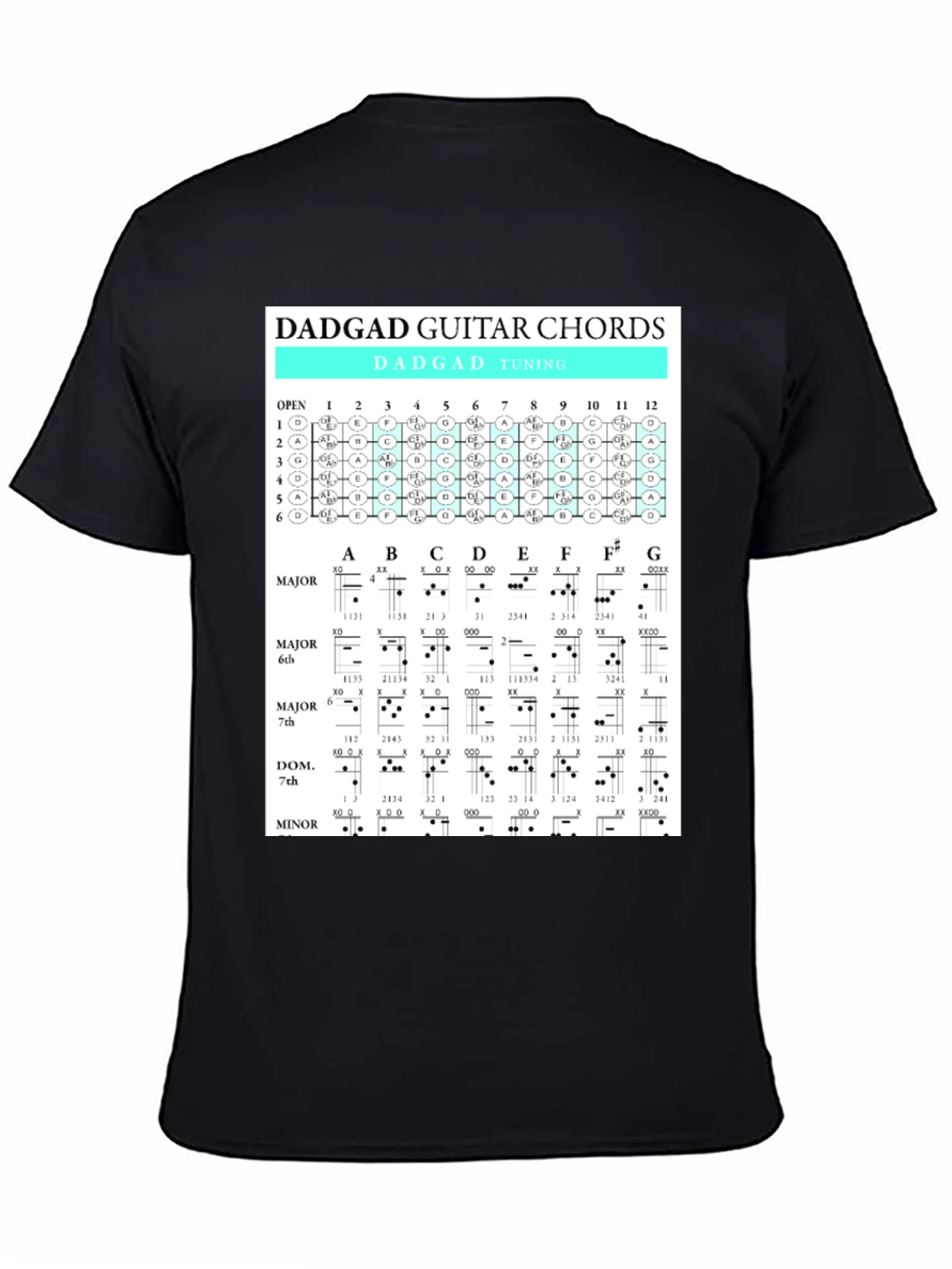 DADGAD Guitar Chords T-Shirt for Musicians