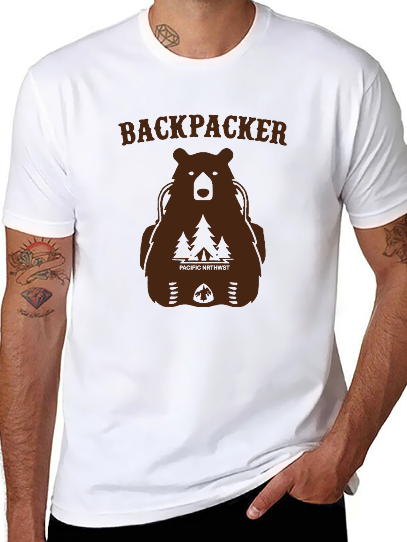 Backpacker Bear Graphic T-Shirt - Pacific Northwest Tee