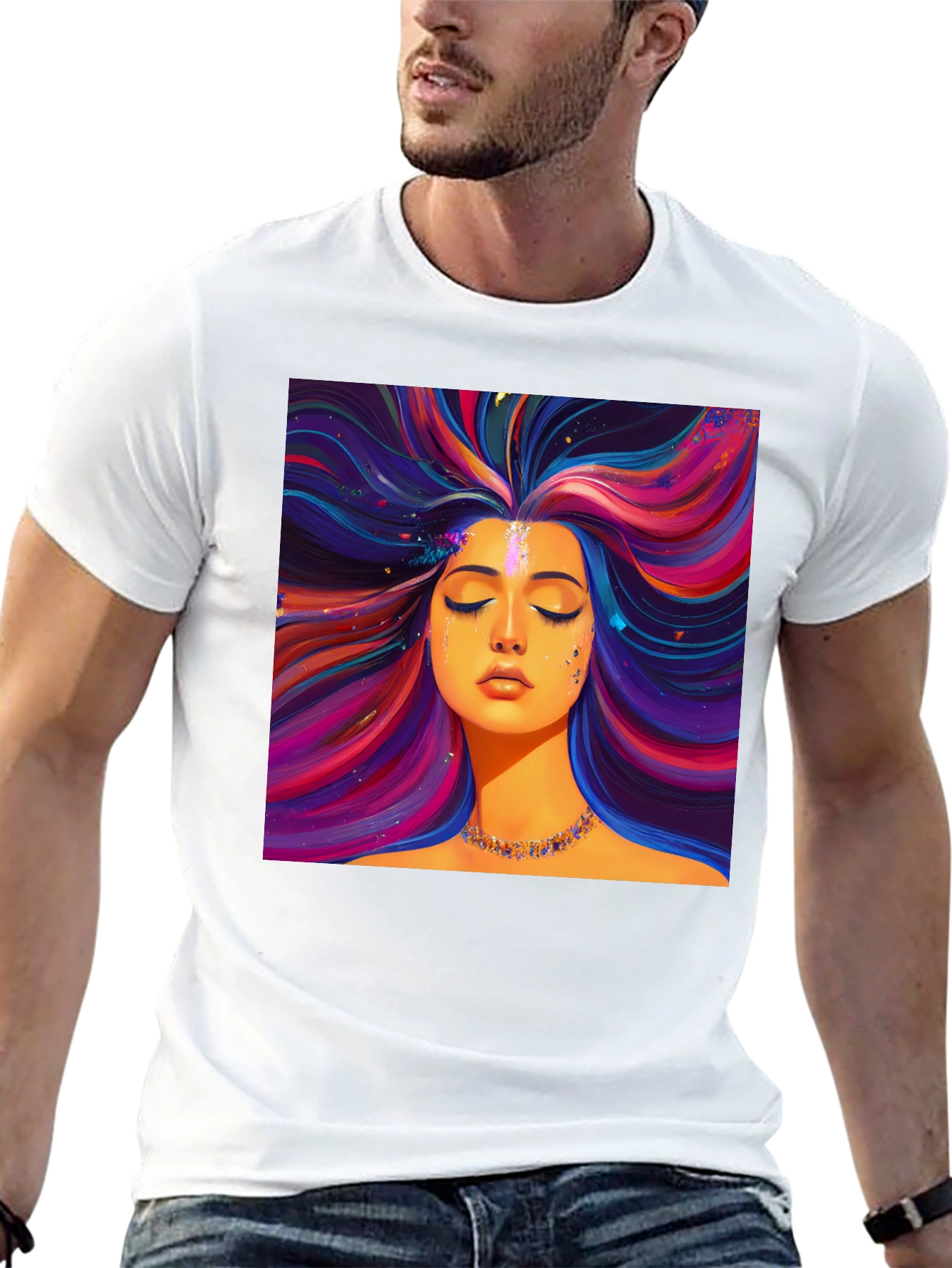 Vibrant Woman Graphic Black T-Shirt