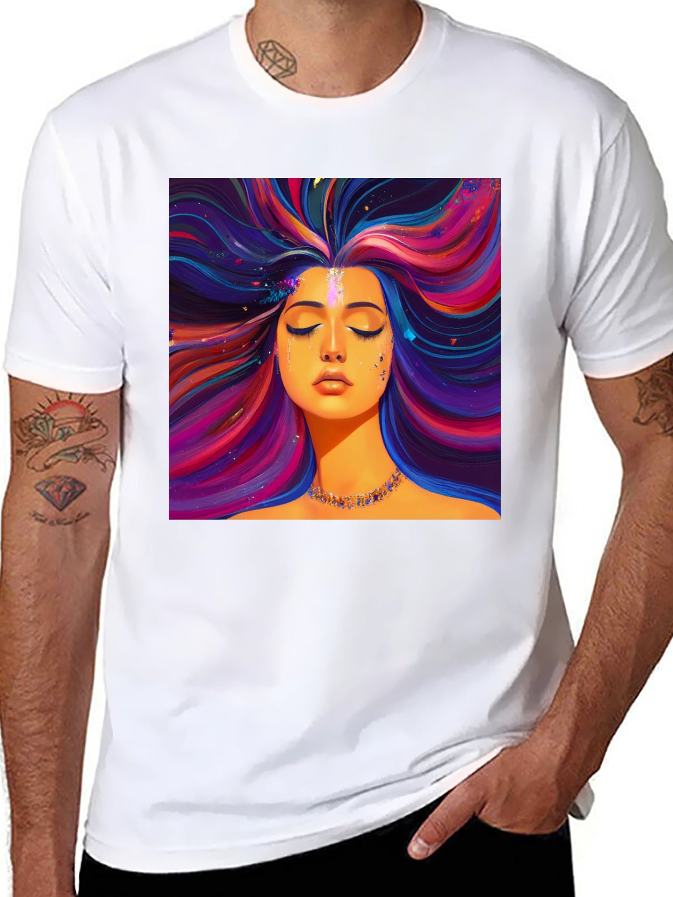 Vibrant Woman Graphic Black T-Shirt