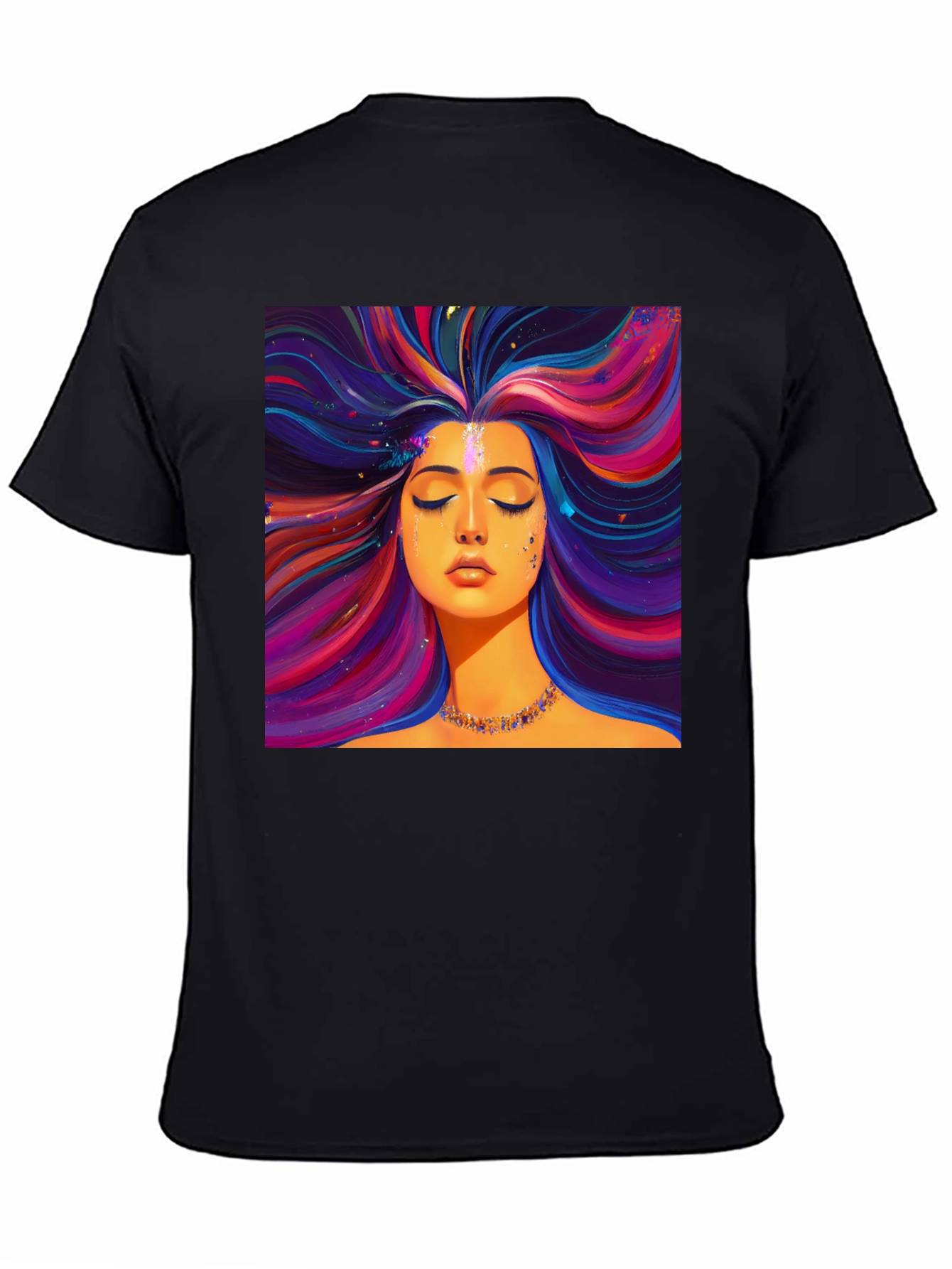 Vibrant Woman Graphic Black T-Shirt