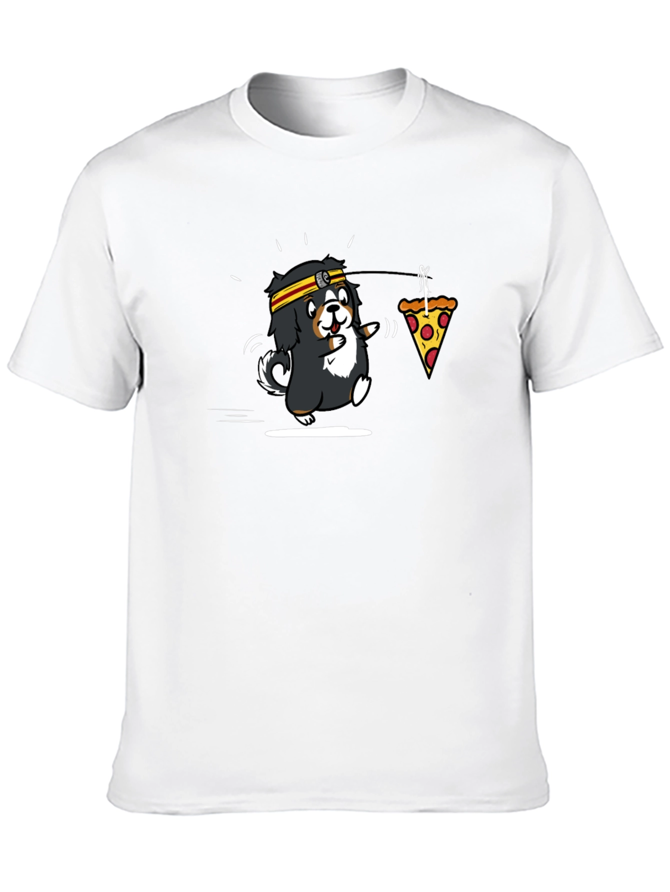 Cartoon Dog Running for Pizza T-Shirt
