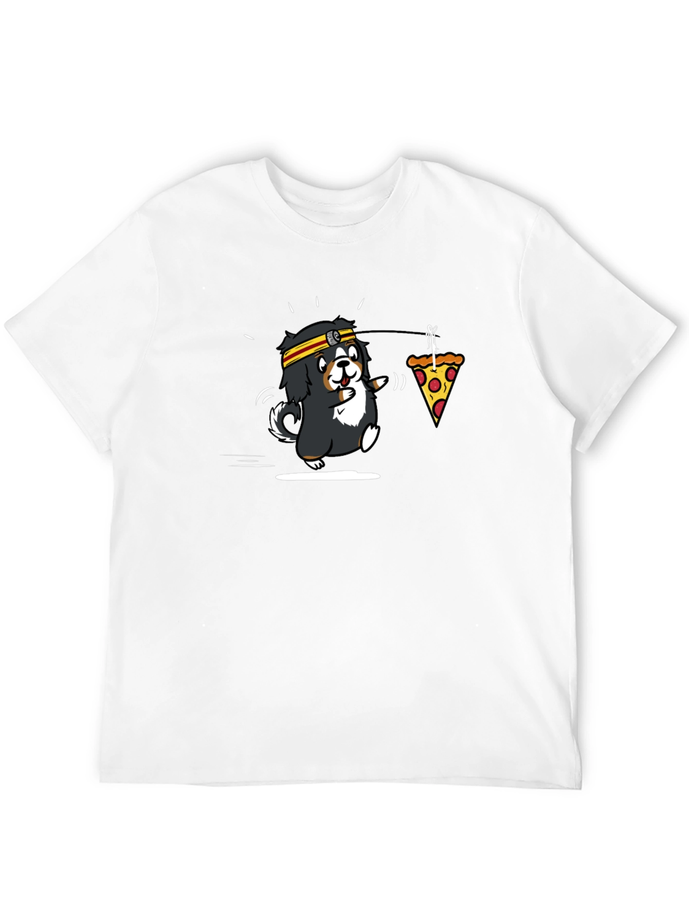 Cartoon Dog Running for Pizza T-Shirt
