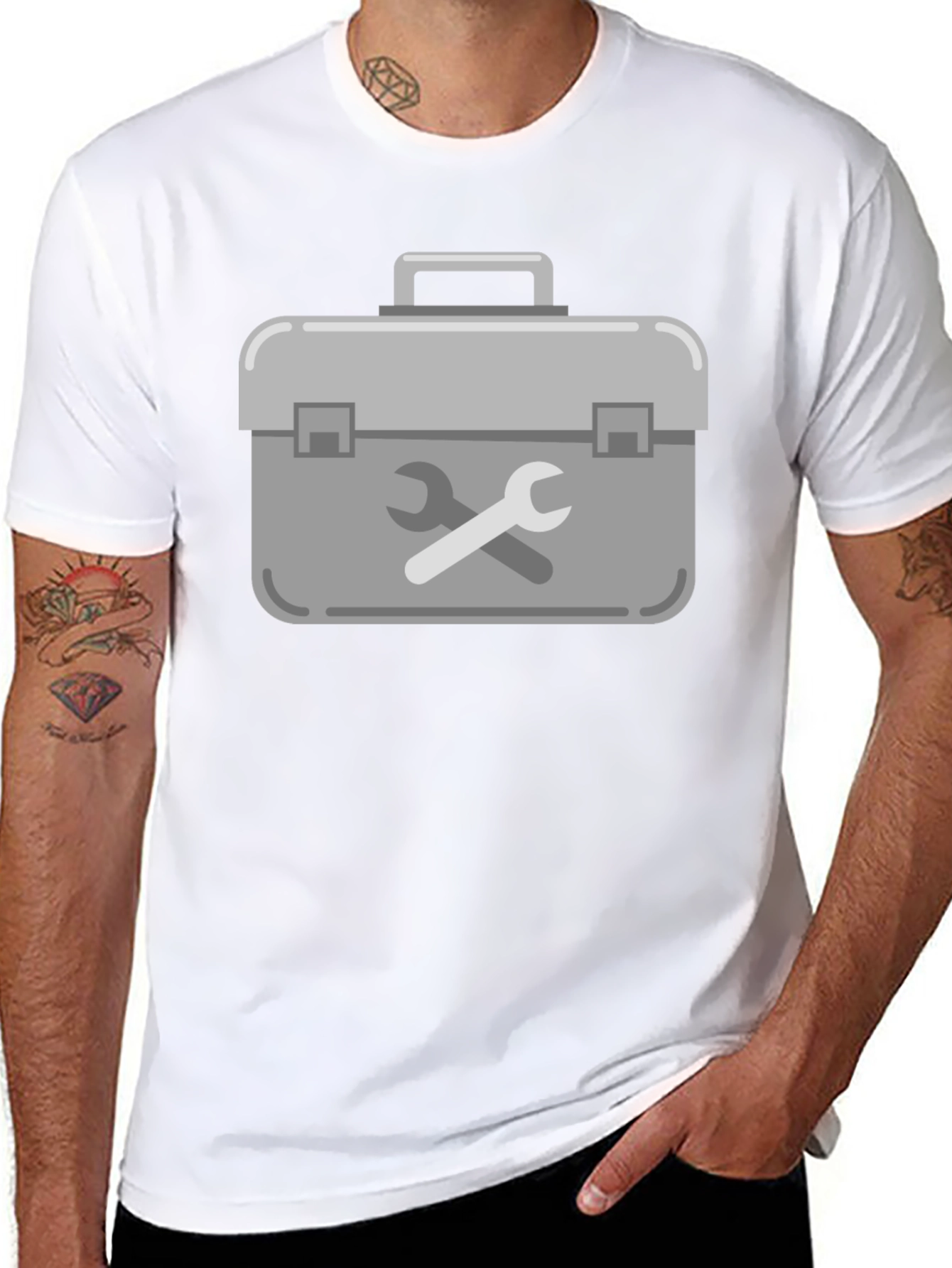 Toolbox Graphic Tee - Black Crew Neck T-Shirt