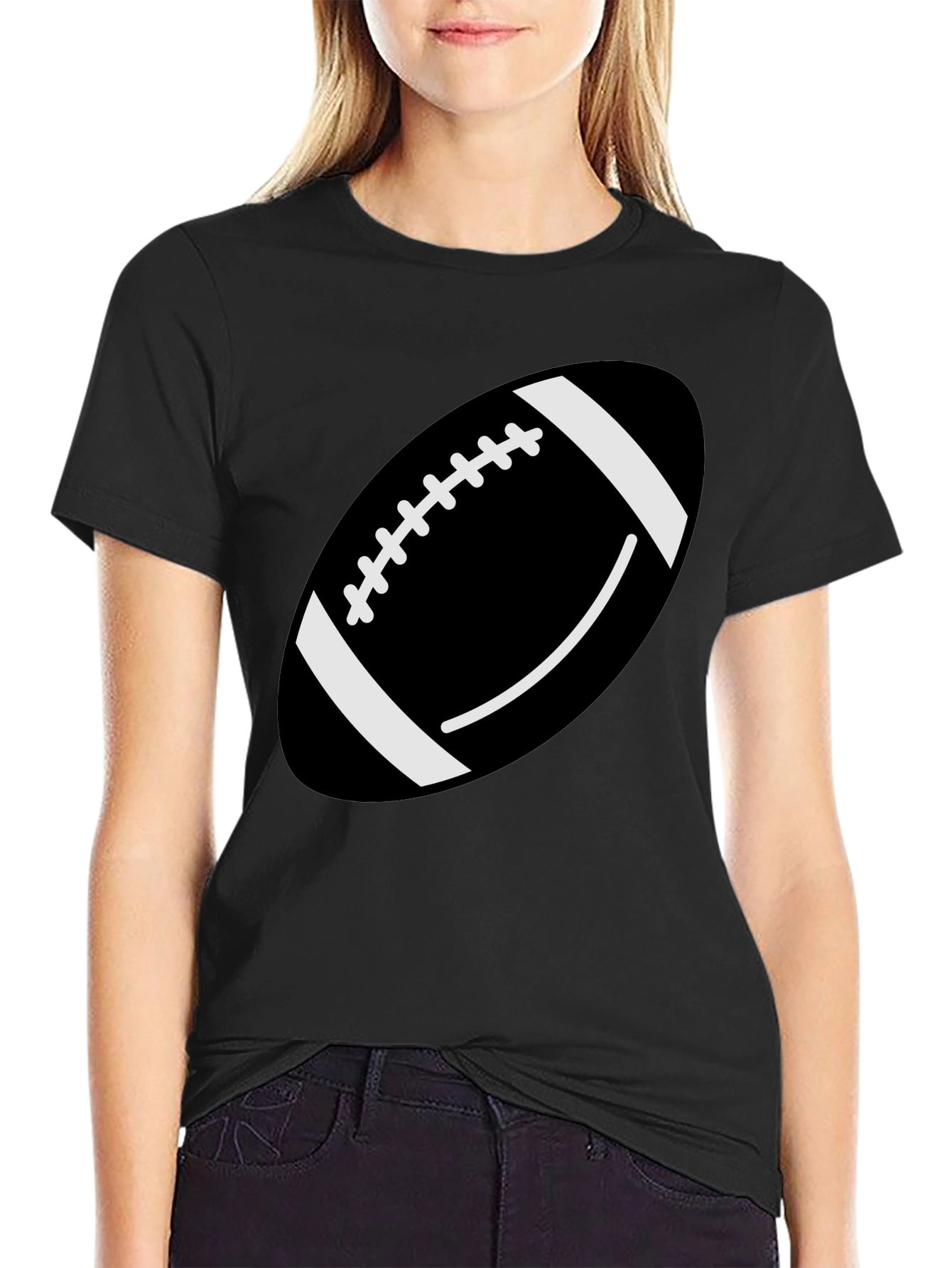 Football Graphic T-Shirt - Black