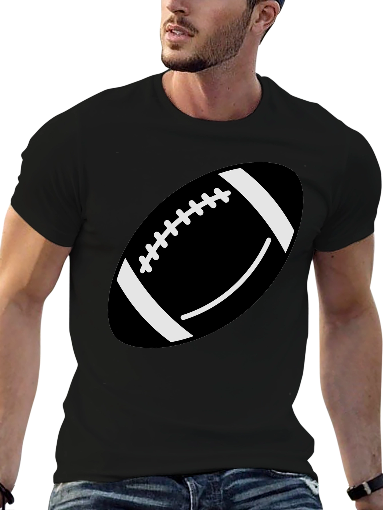 Football Graphic T-Shirt - Black