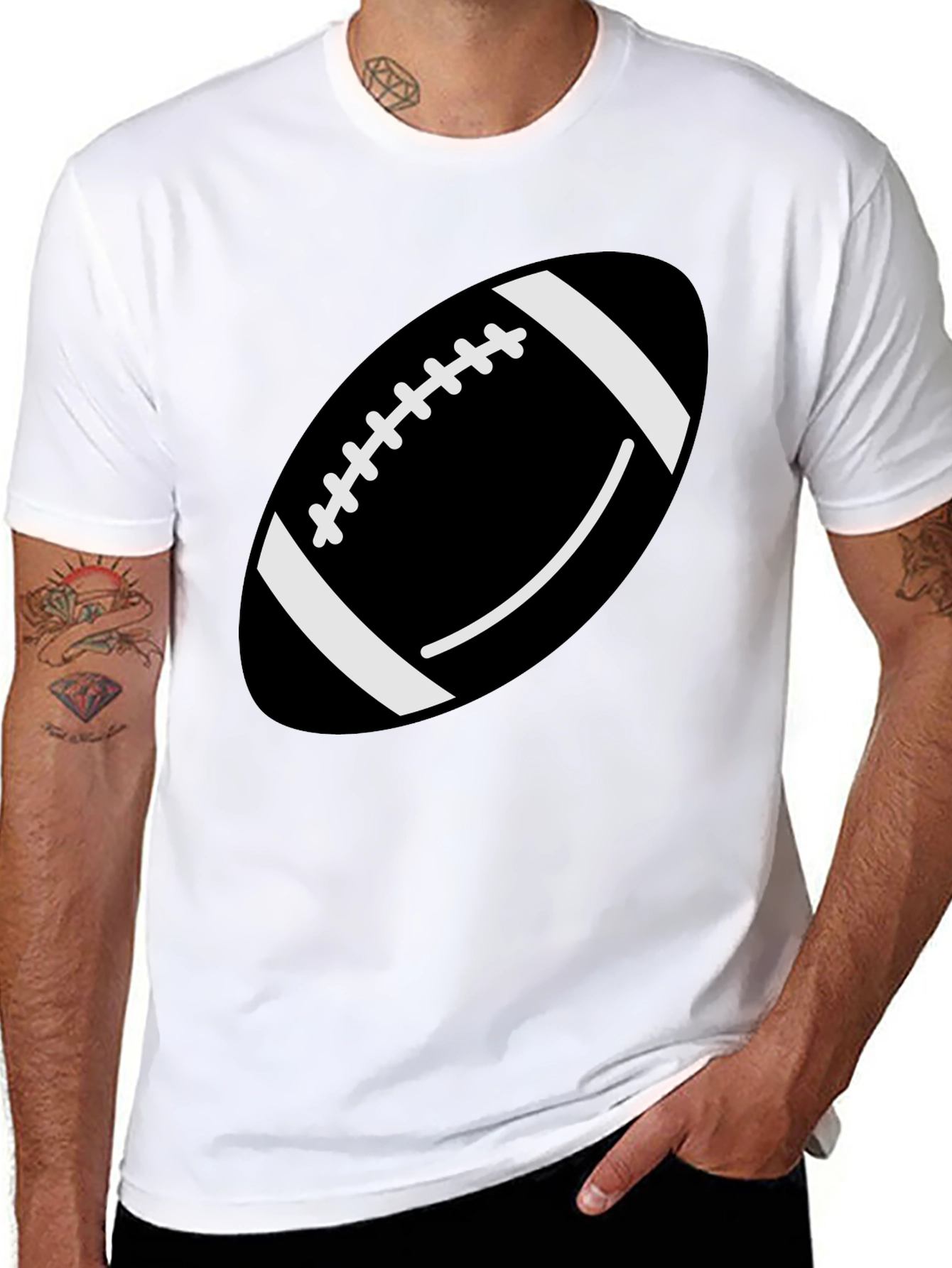 Football Graphic T-Shirt - Black