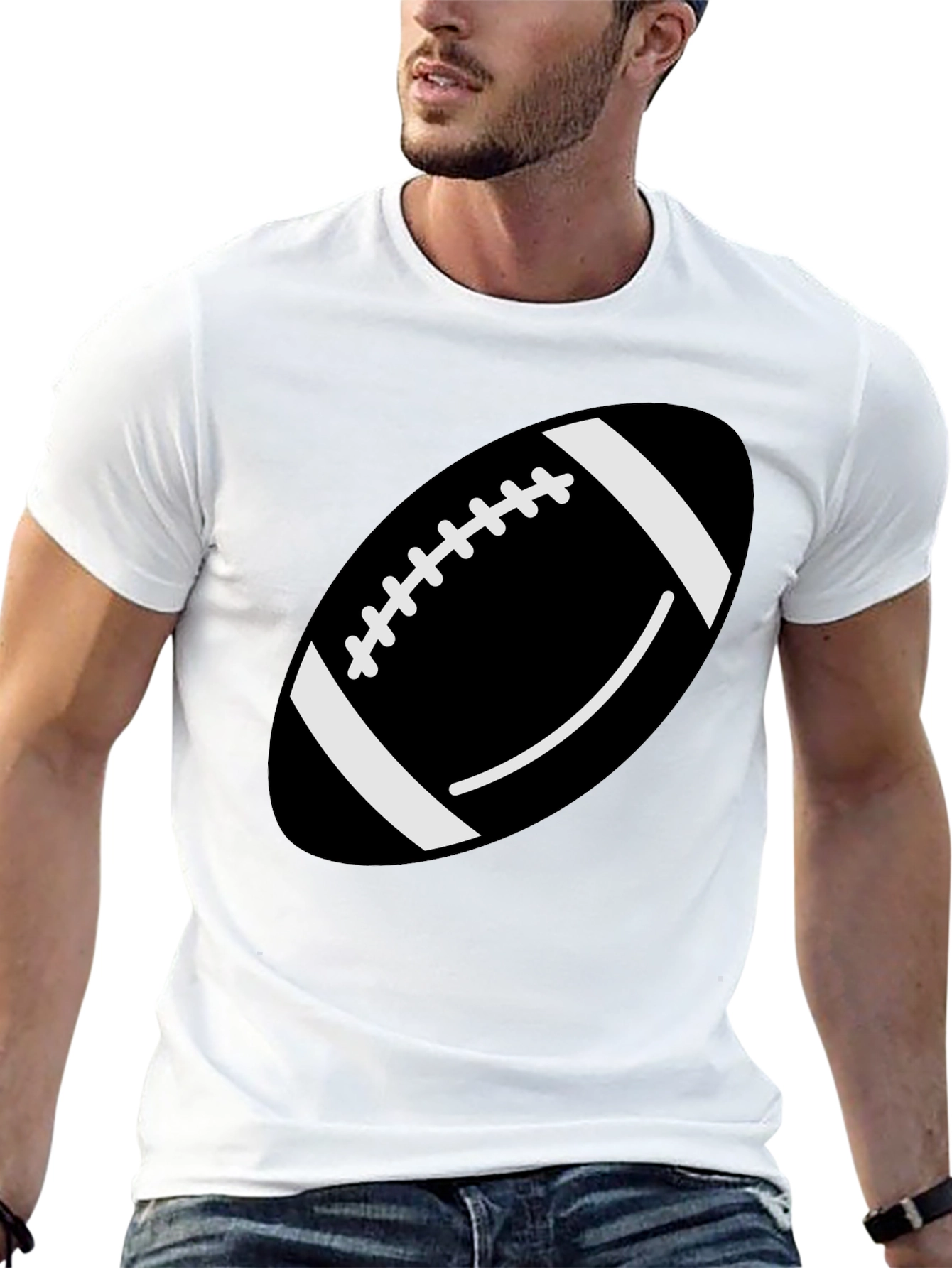 Football Graphic T-Shirt - Black