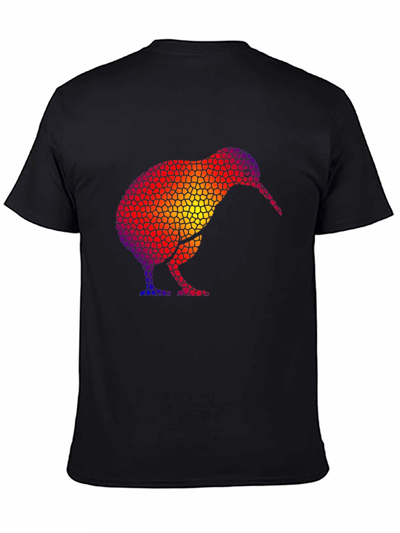 Abstract Kiwi Bird Graphic Black T-Shirt