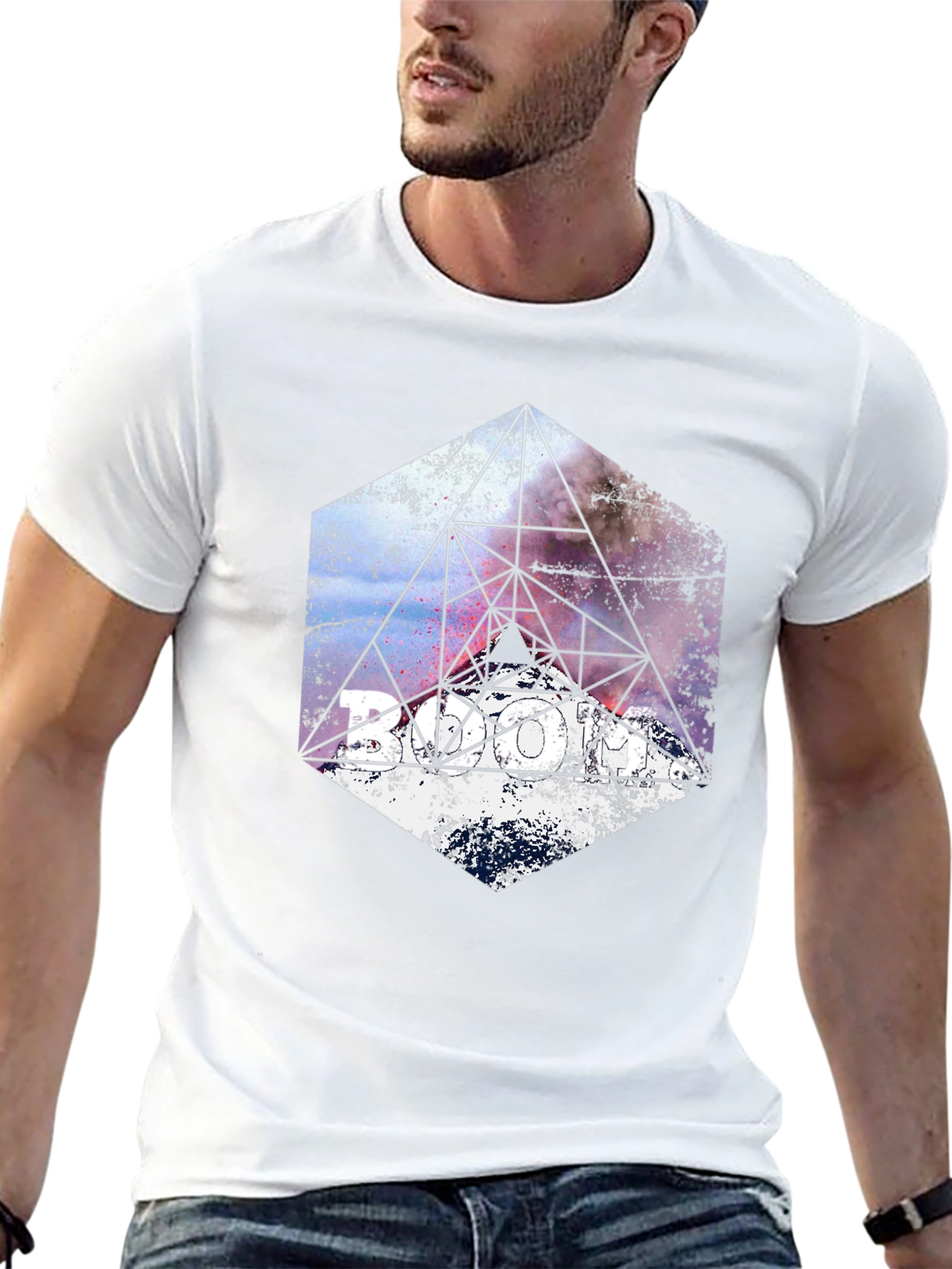 Geometric Galaxy T-Shirt - Modern Graphic Tee