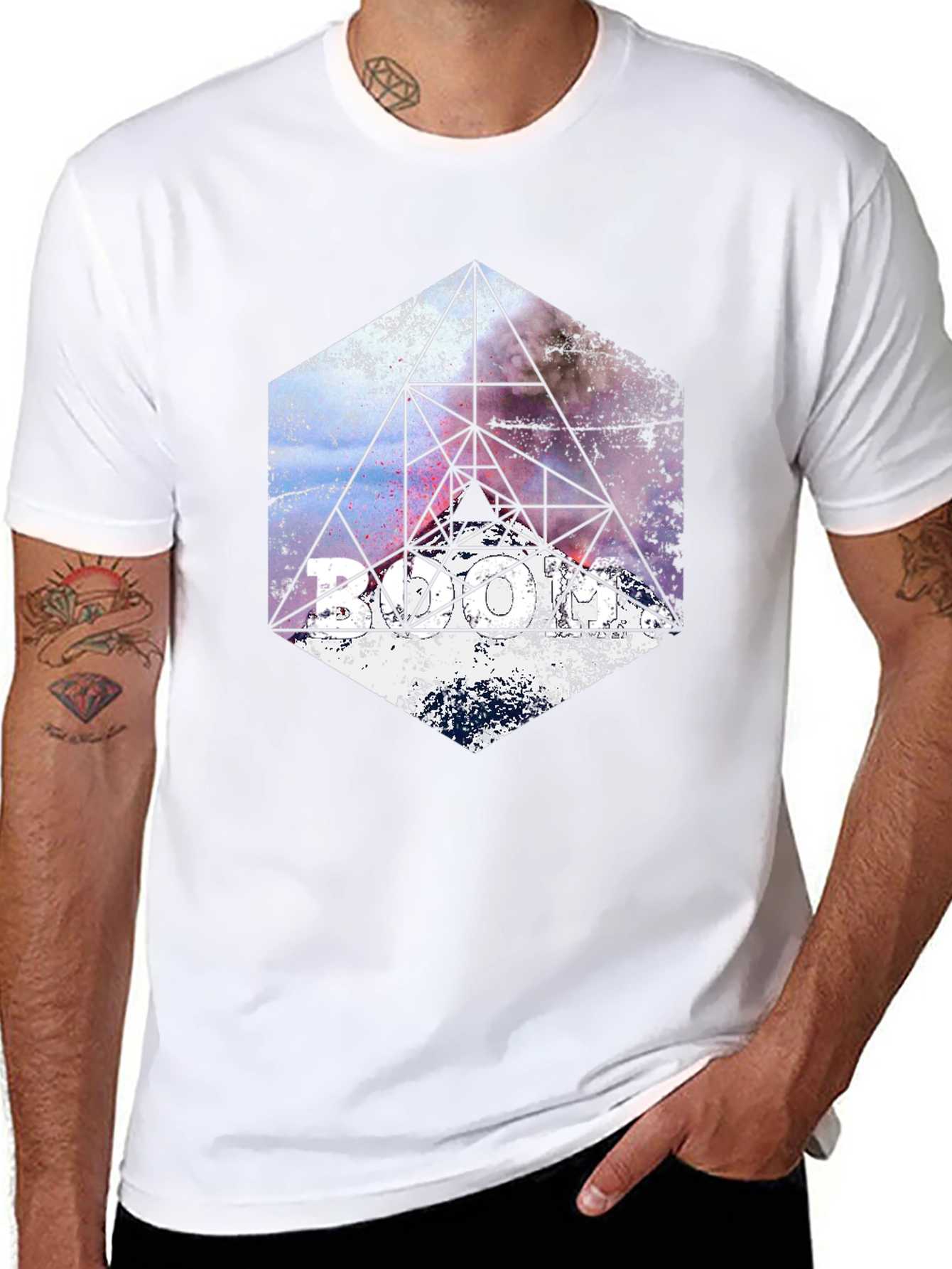 Geometric Galaxy T-Shirt - Modern Graphic Tee