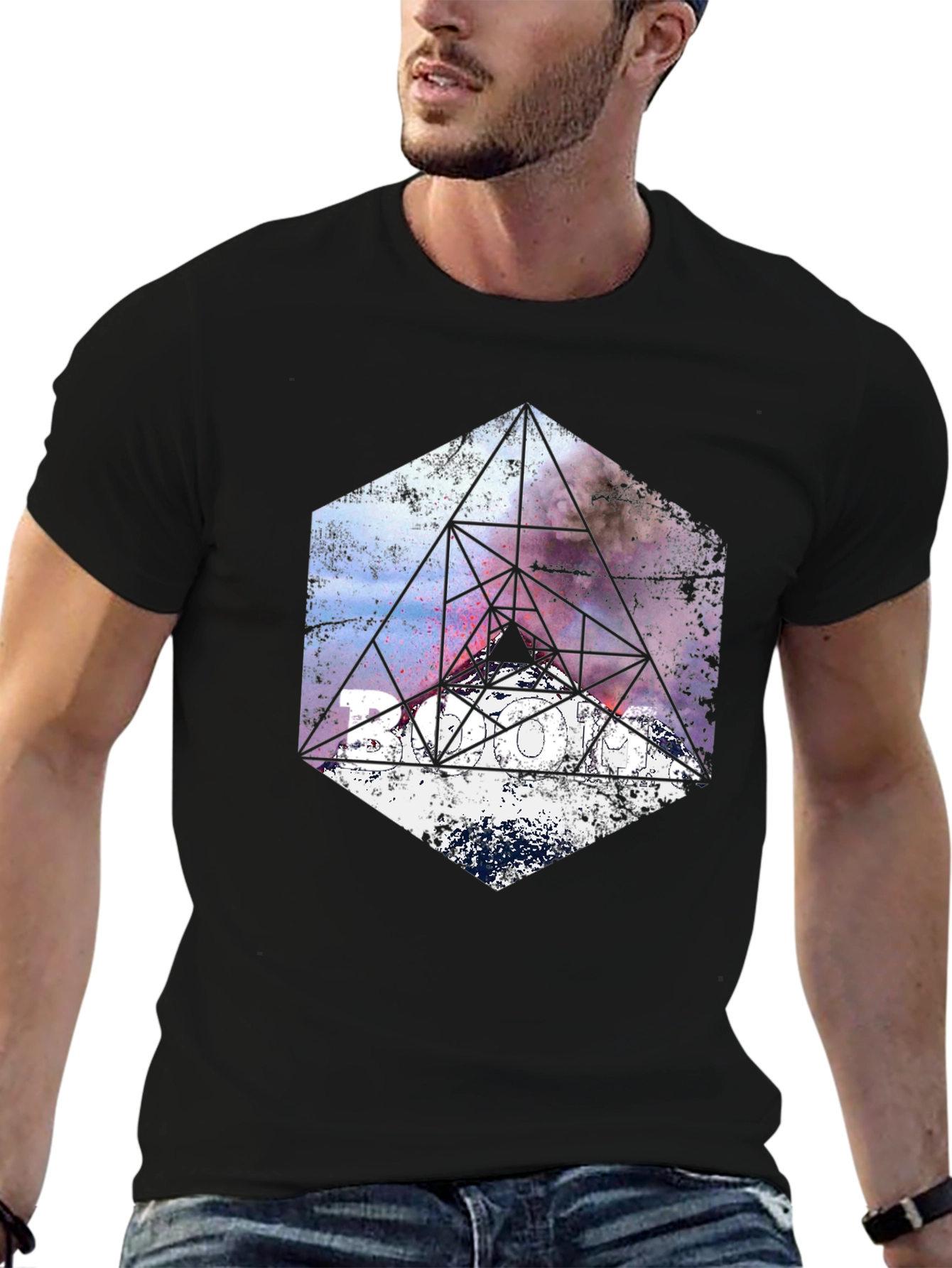 Geometric Galaxy T-Shirt - Modern Graphic Tee