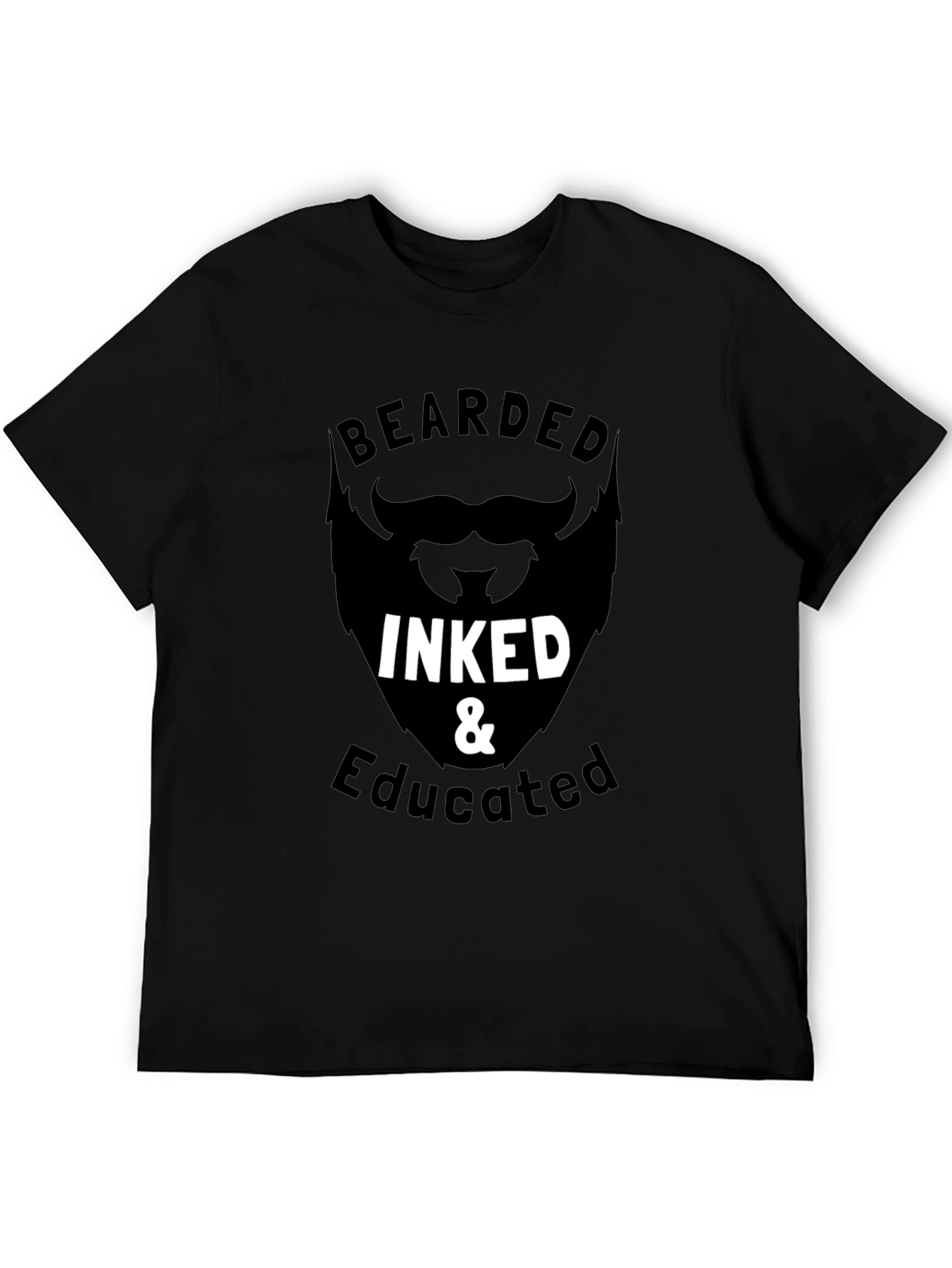 Bearded Inked & Educated Graphic T-Shirt - Black