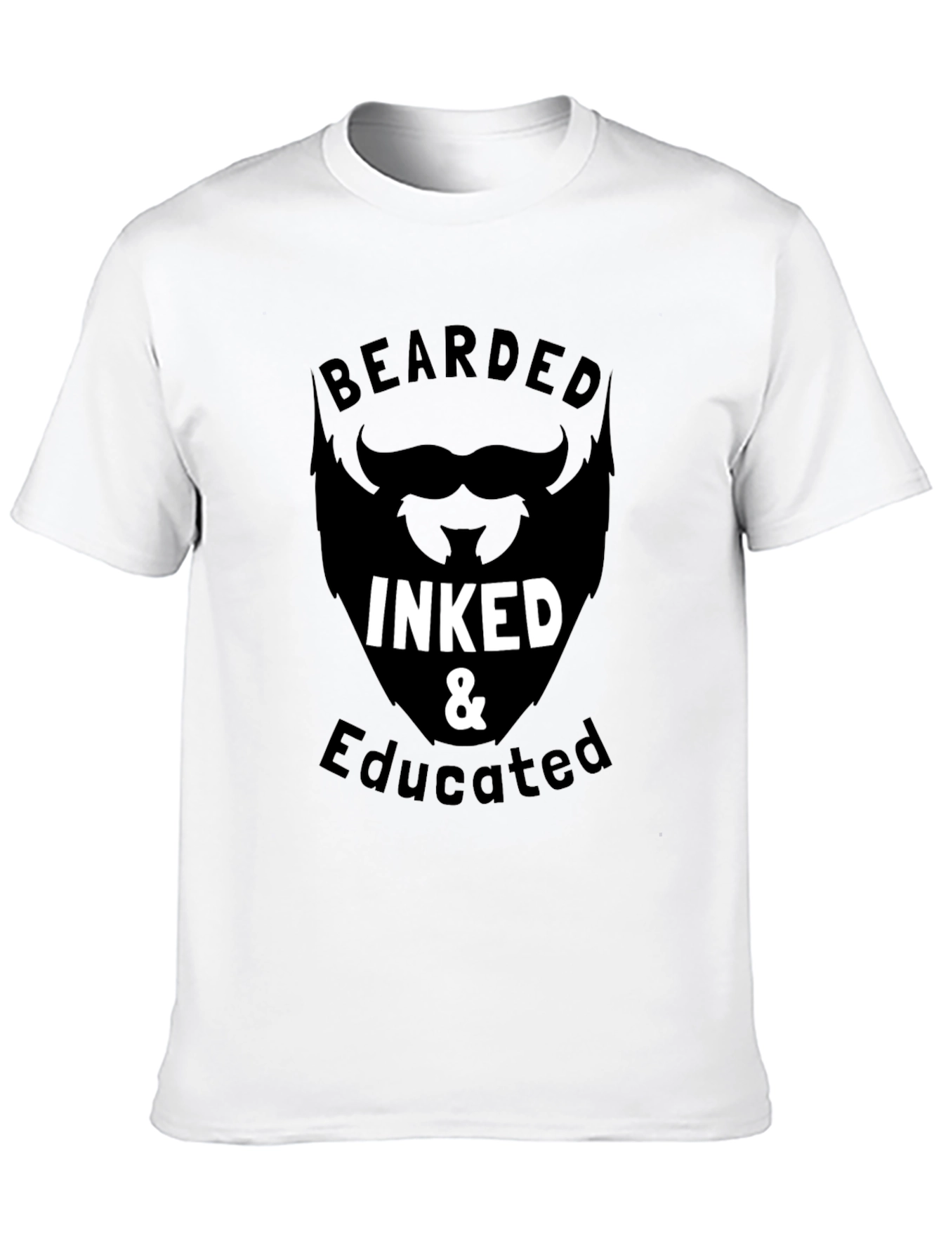 Bearded Inked & Educated Graphic T-Shirt - Black