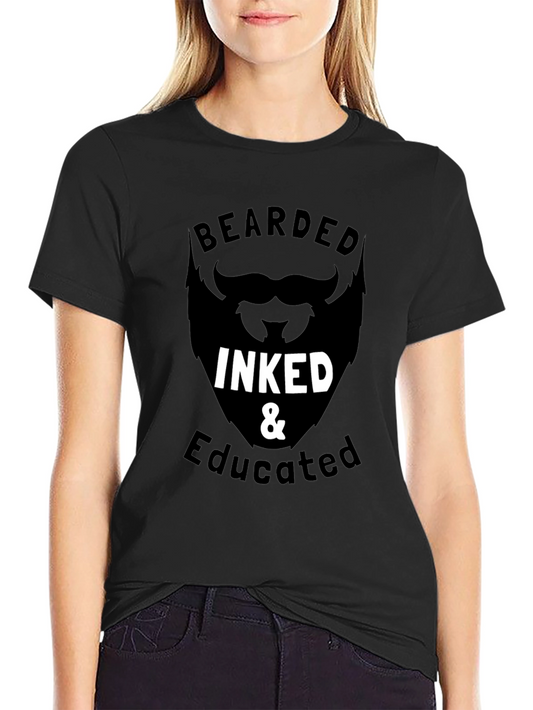 Bearded Inked & Educated Graphic T-Shirt - Black