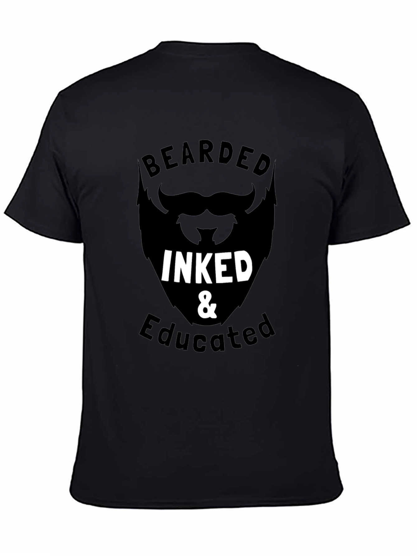 Bearded Inked & Educated Graphic T-Shirt - Black