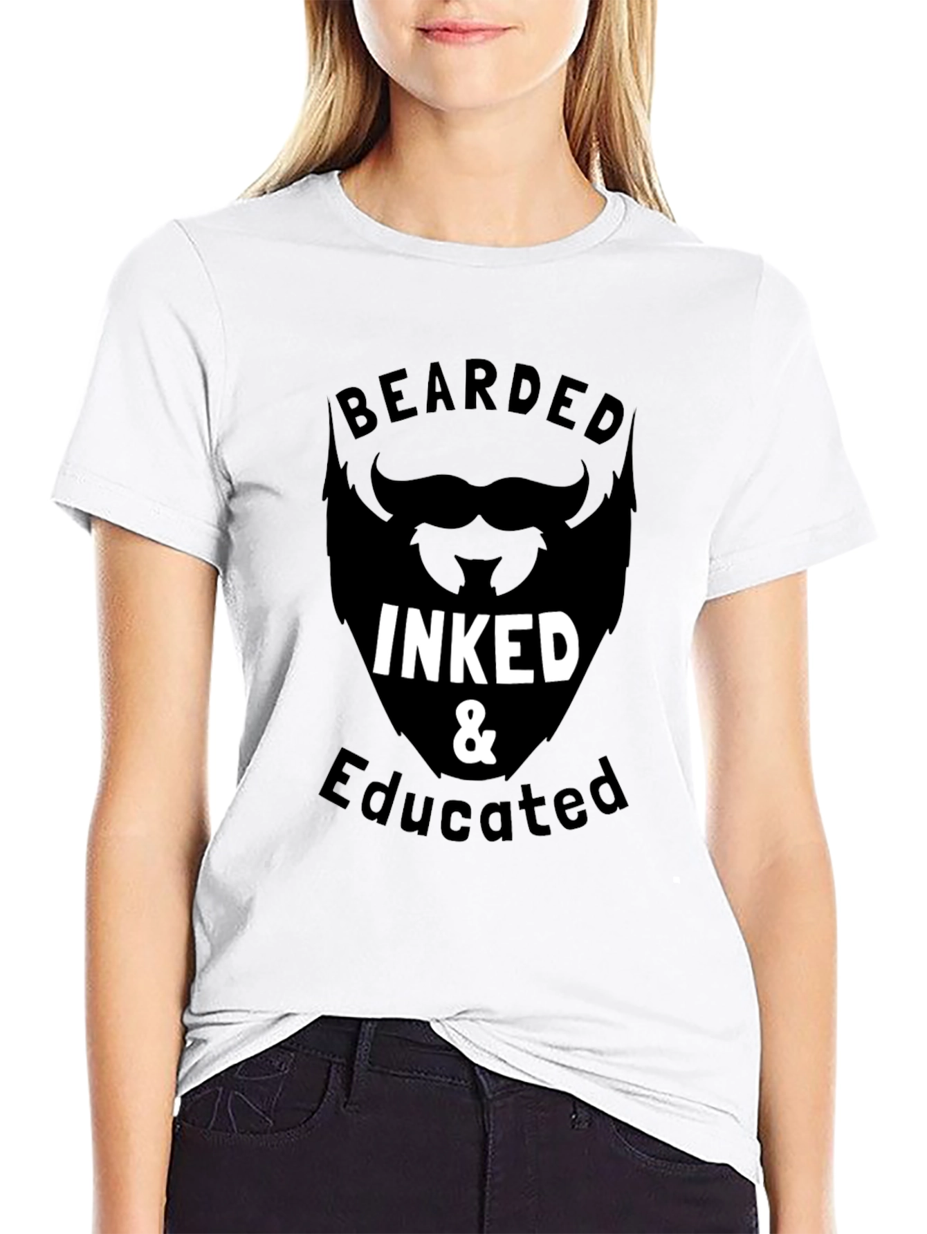 Bearded Inked & Educated Graphic T-Shirt - Black