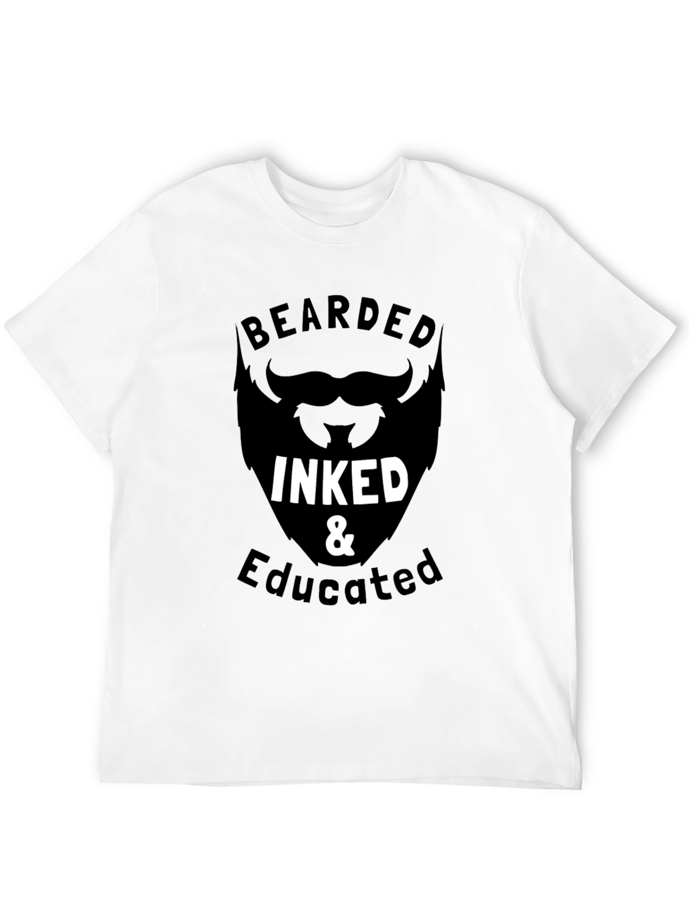 Bearded Inked & Educated Graphic T-Shirt - Black