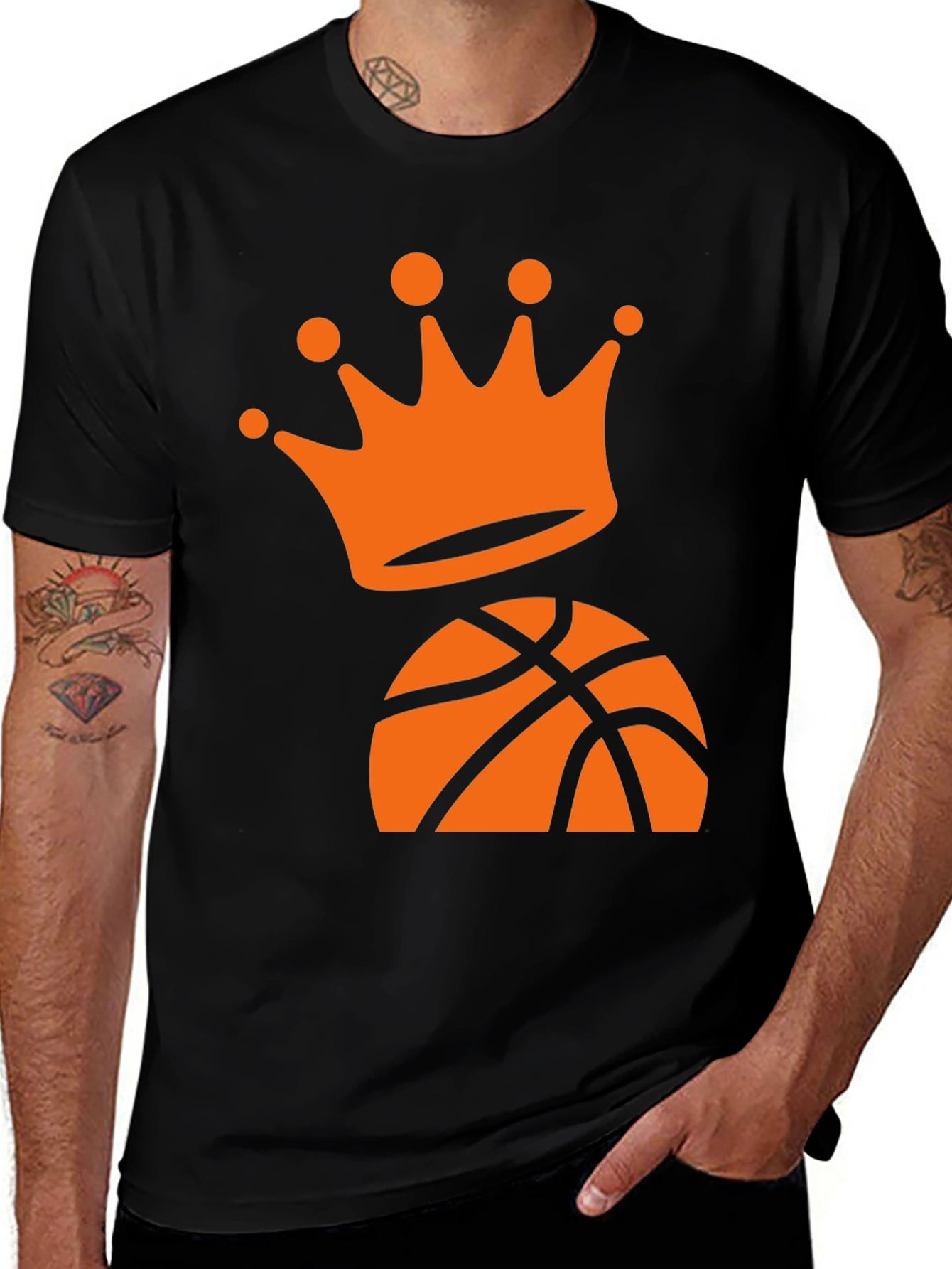 Basketball King Graphic Tee - Black Cotton T-Shirt