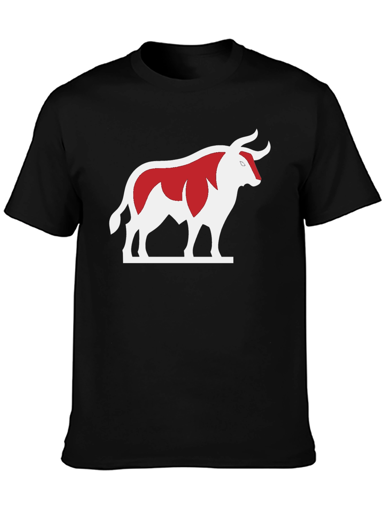 Bull Graphic Tee - Bold Red and White Design
