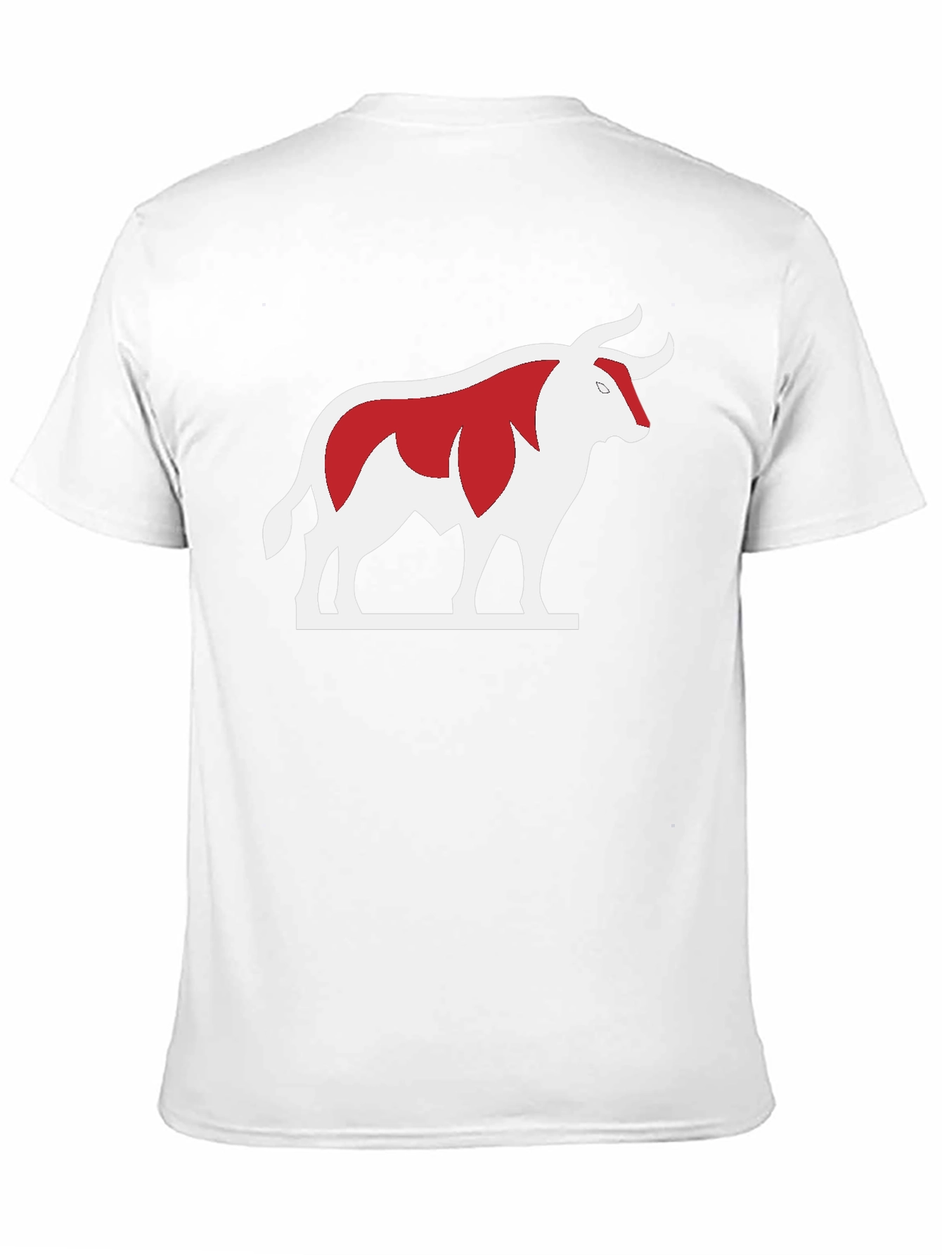 Bull Graphic Tee - Bold Red and White Design