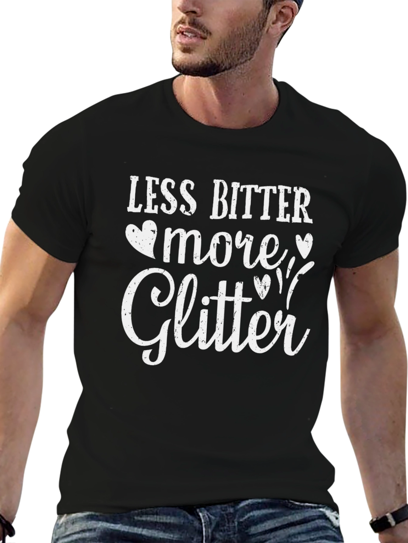Less Bitter More Glitter Black Graphic Tee